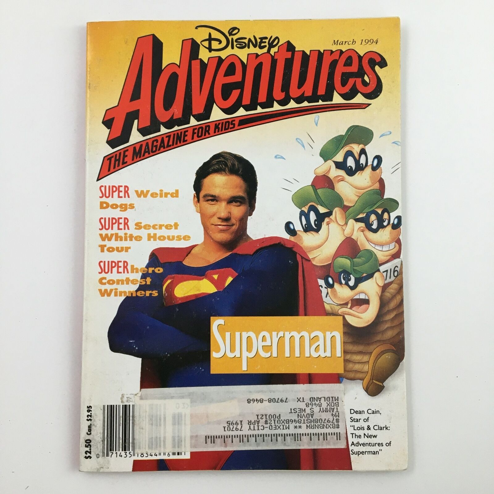 Disney Adventures Magazine March 1994 Dean Cain of The Adventures of Superman