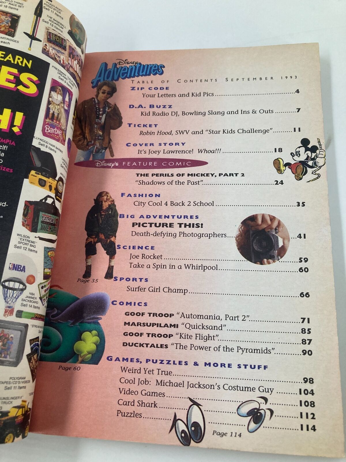 Disney Adventures Magazine September 1993 Joey Lawrence No Label