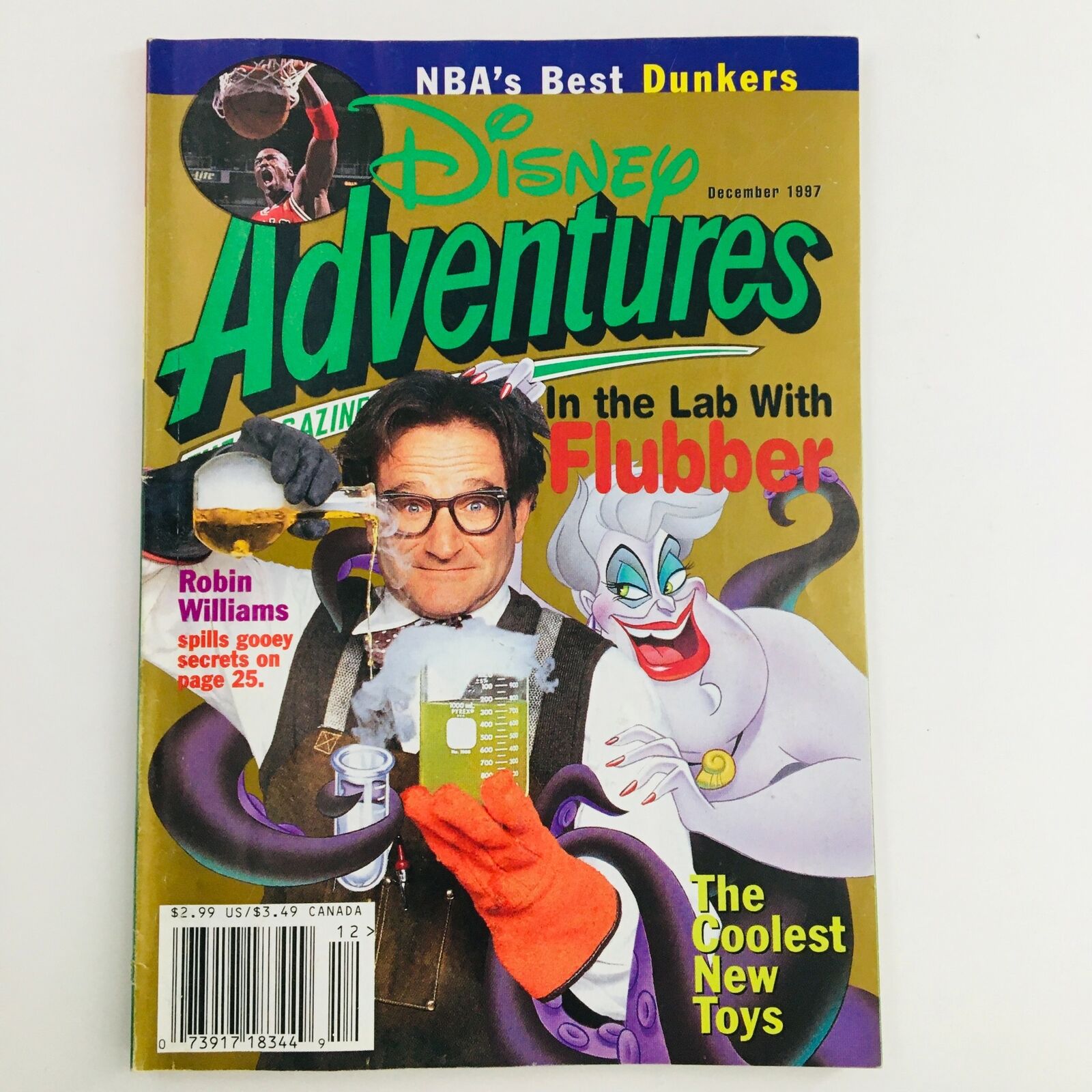 Disney Adventures Magazine December 1997 Robin Williams in Flubber, No Label VG