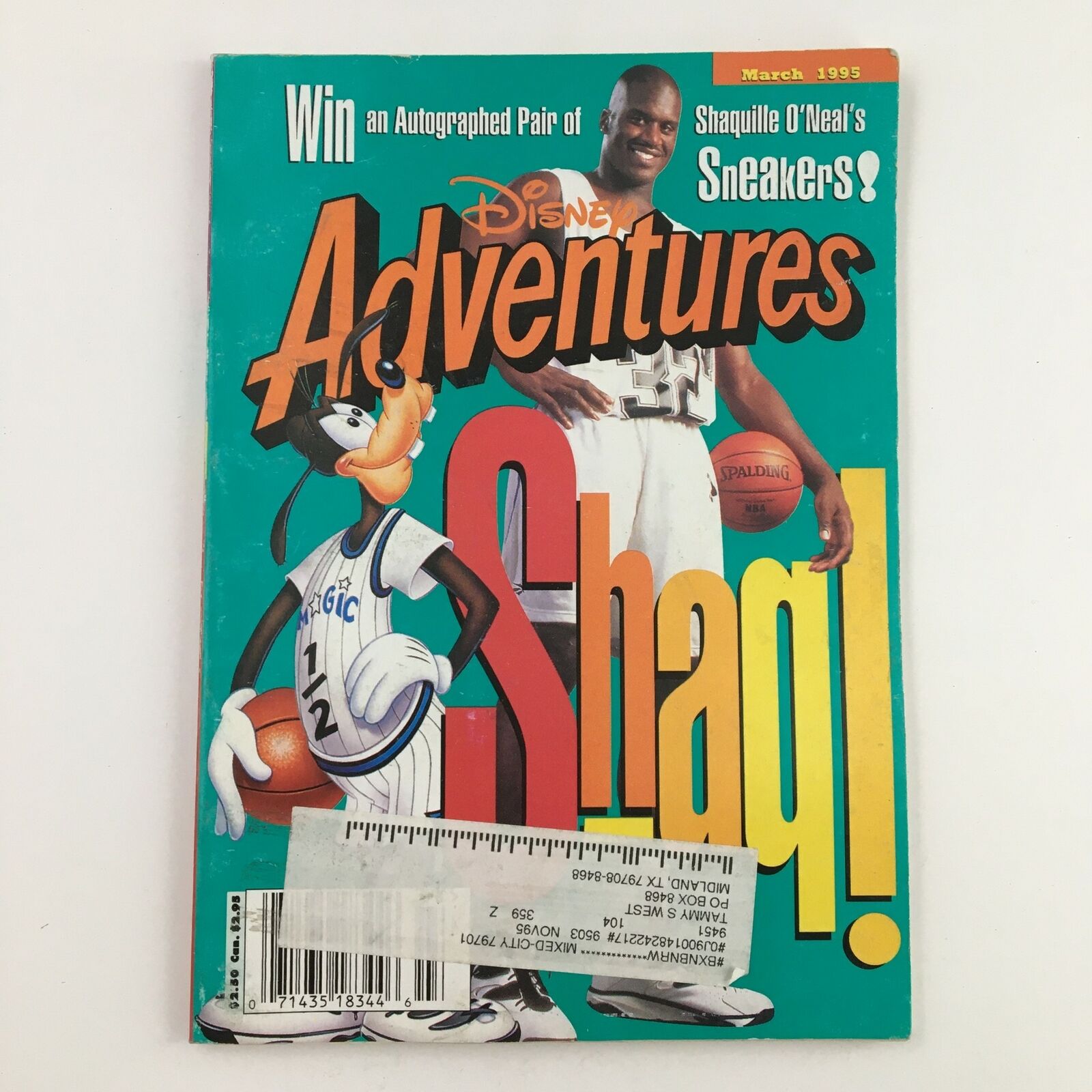 Disney Adventures Magazine March 1995 Shaquille O'Neal and Goofy