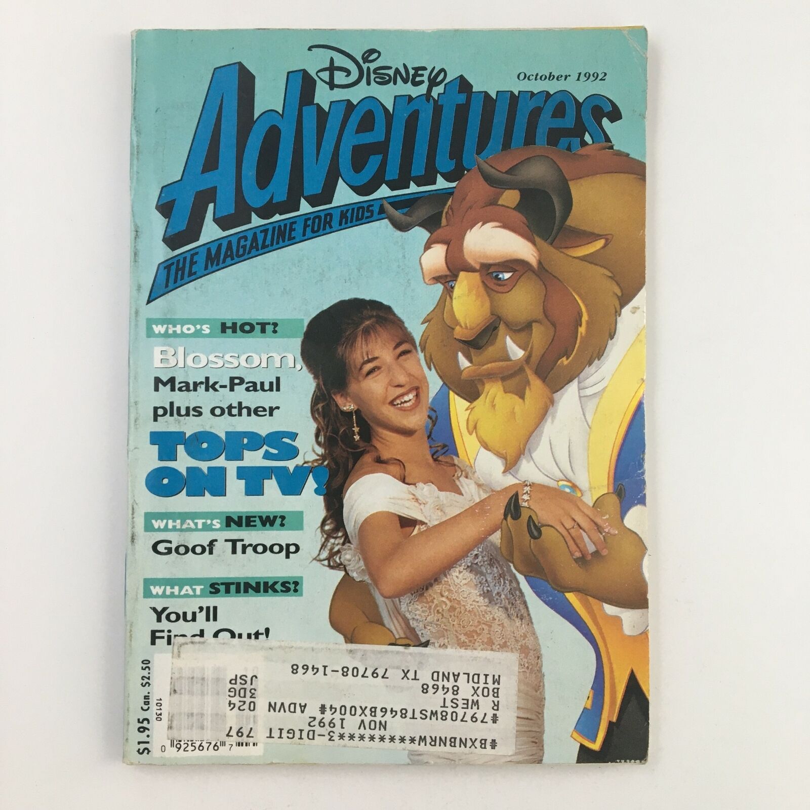 Disney Adventures Magazine October 1992 Blossom, Mark Paul & Other Tops on TV