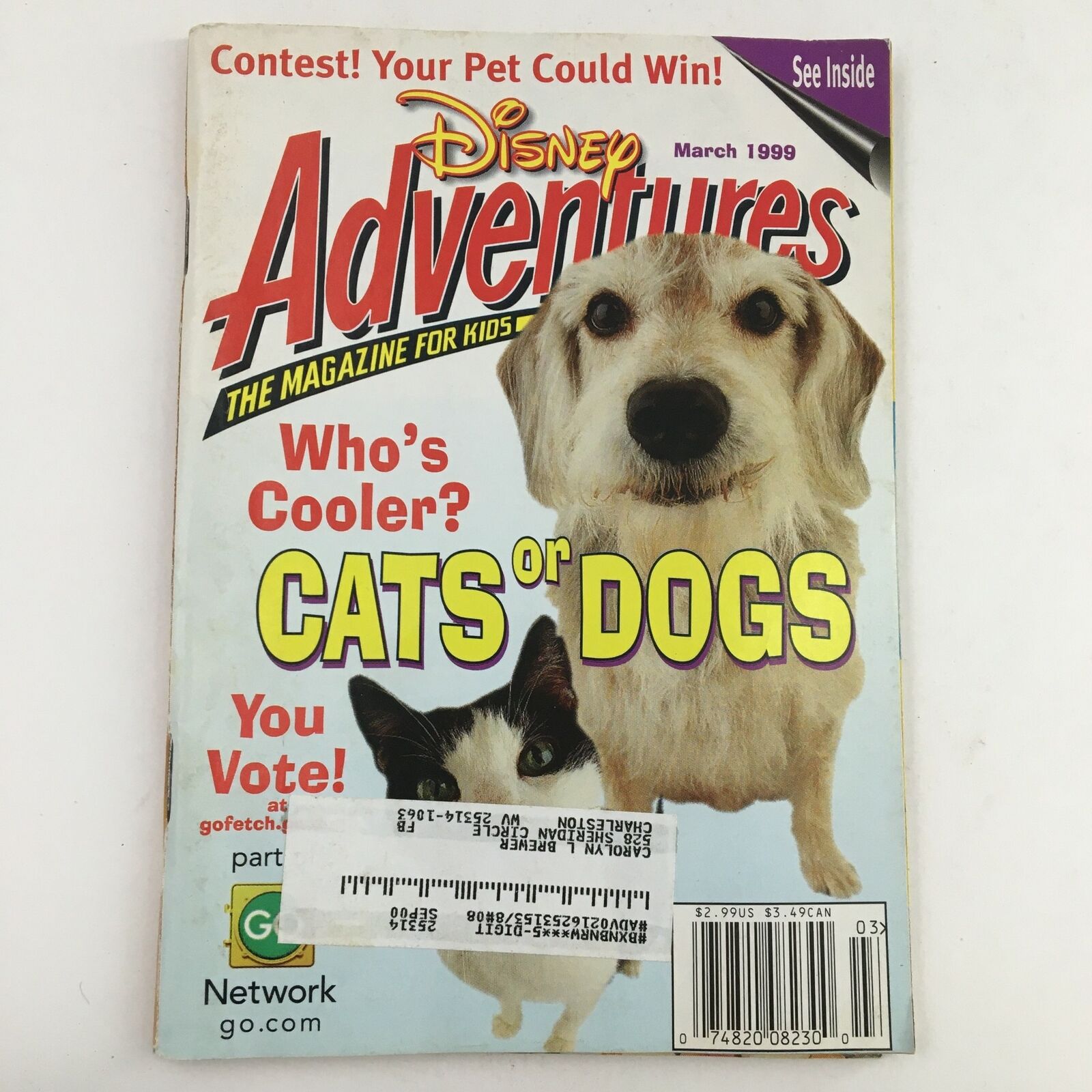 Disney Adventures The Magazine for Kids March 1999 Who's Cooler, Cats or Dogs?