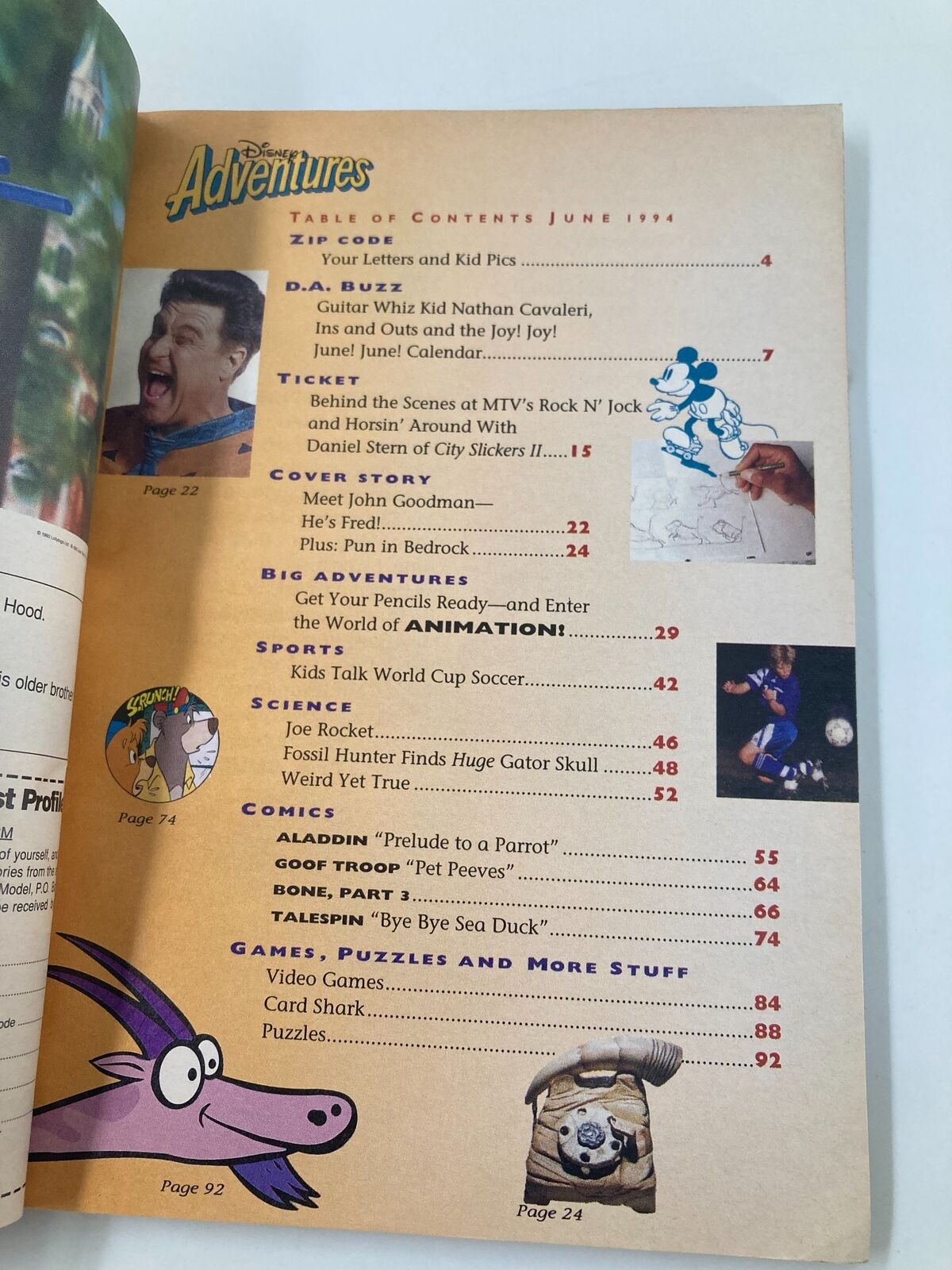 Disney Adventures Magazine June 1994 Meet John Goodman He's Fred