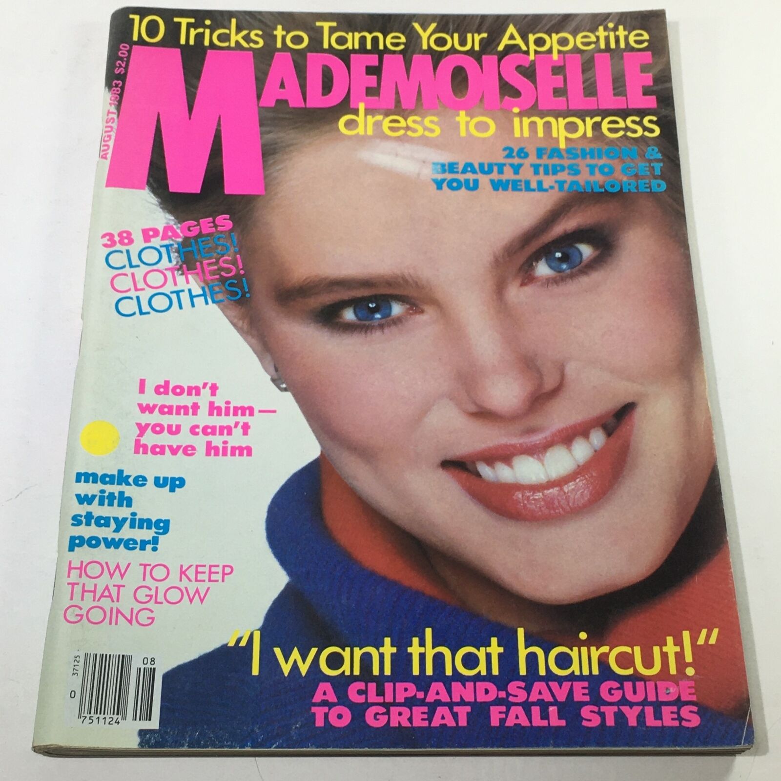 VTG Mademoiselle Magazine: August 1983 - Renee Simonsen Cover - No Label