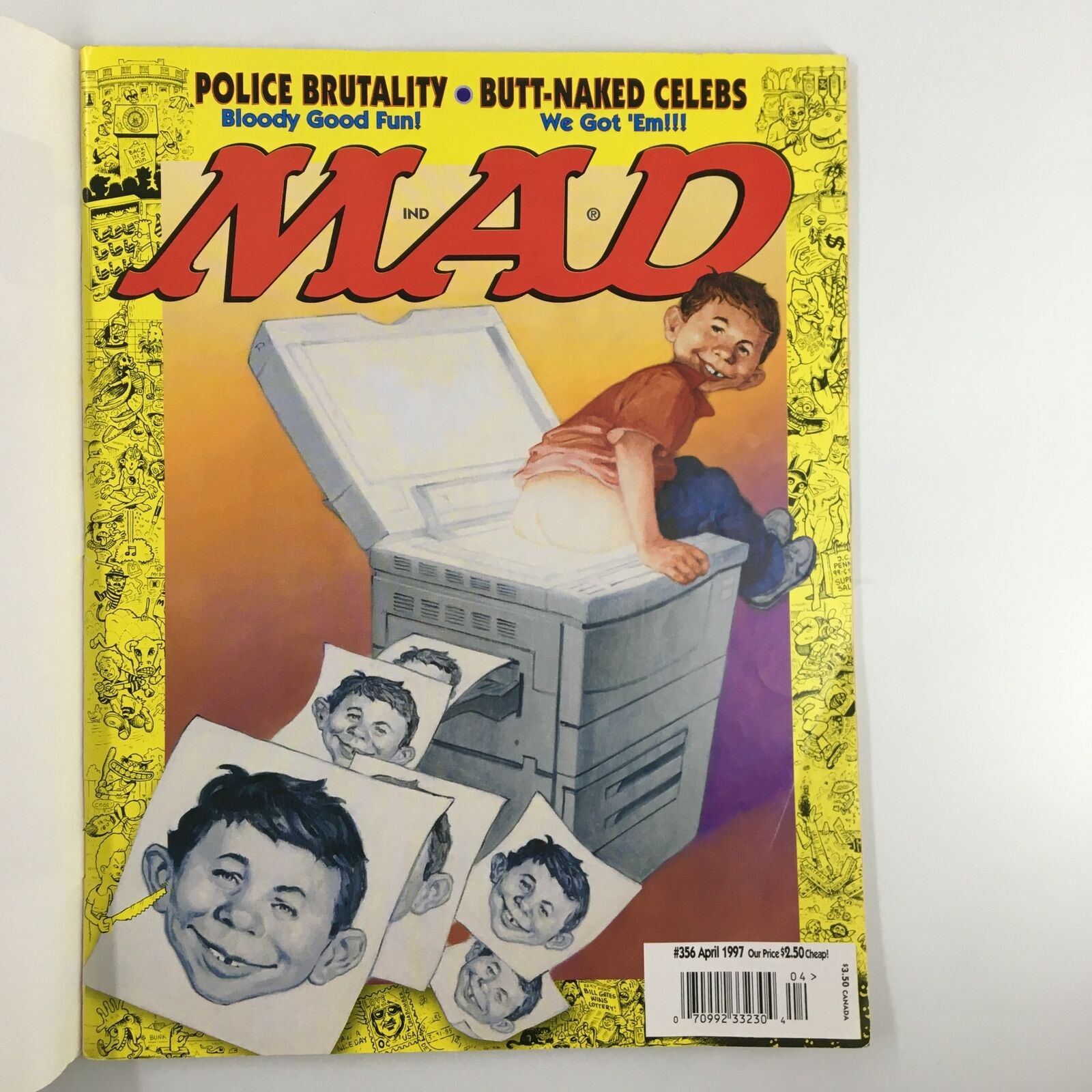 Mad Magazine April 1997 No. 356 Police Brutality & Butt-Naked Celebs FN Fine 6.0