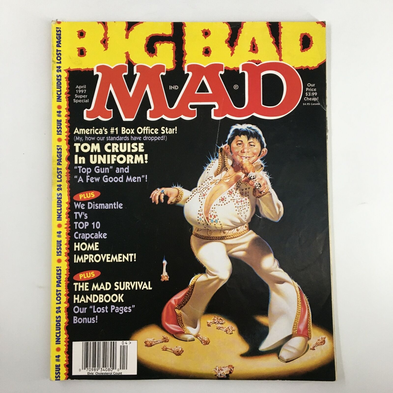 Mad Magazine April 1997 Elvis Presley and Tom Cruise in Uniform FN Fine 6.0