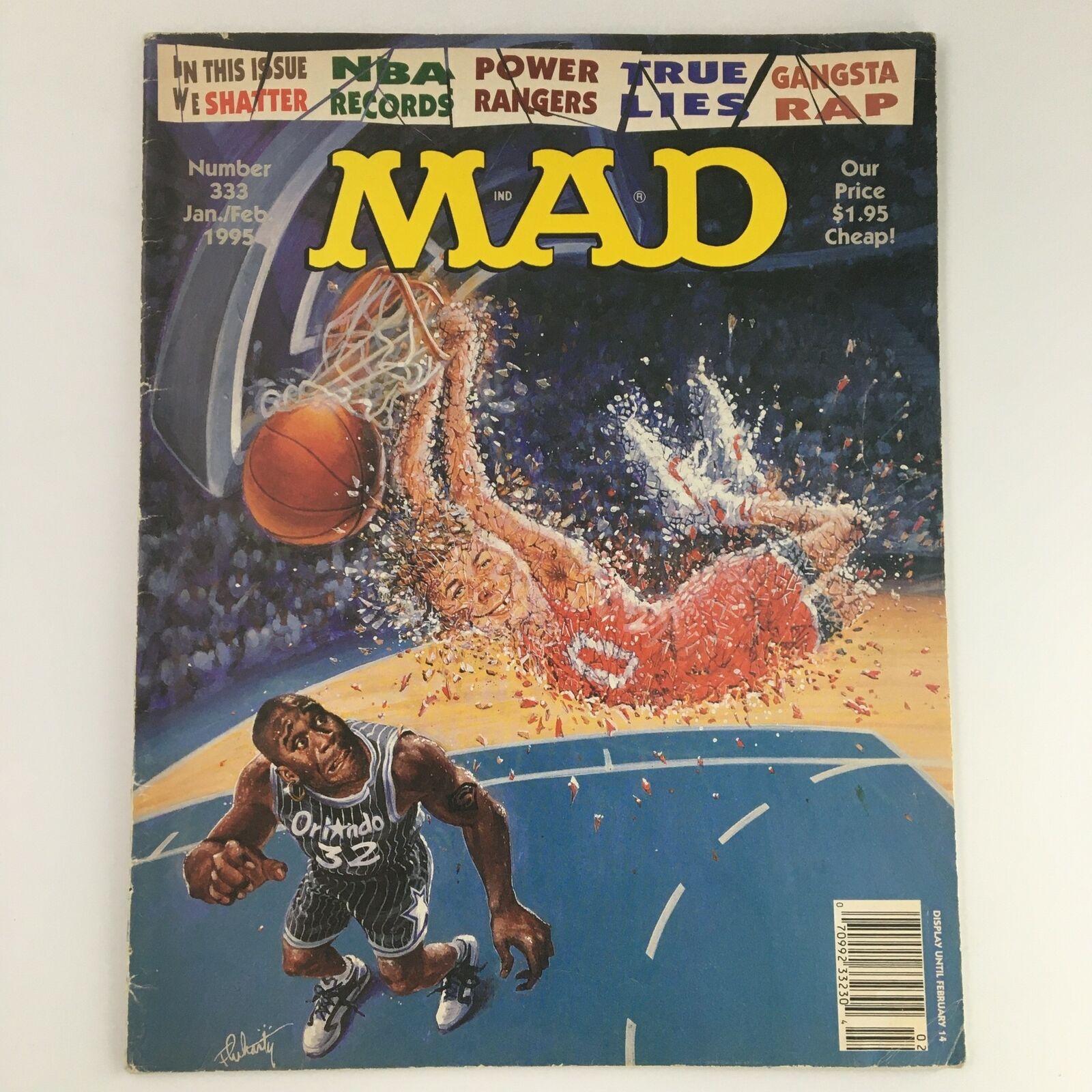 Mad Magazine January February 1995 #333 NBA Shaquille O'Neil Parody, Newsstand