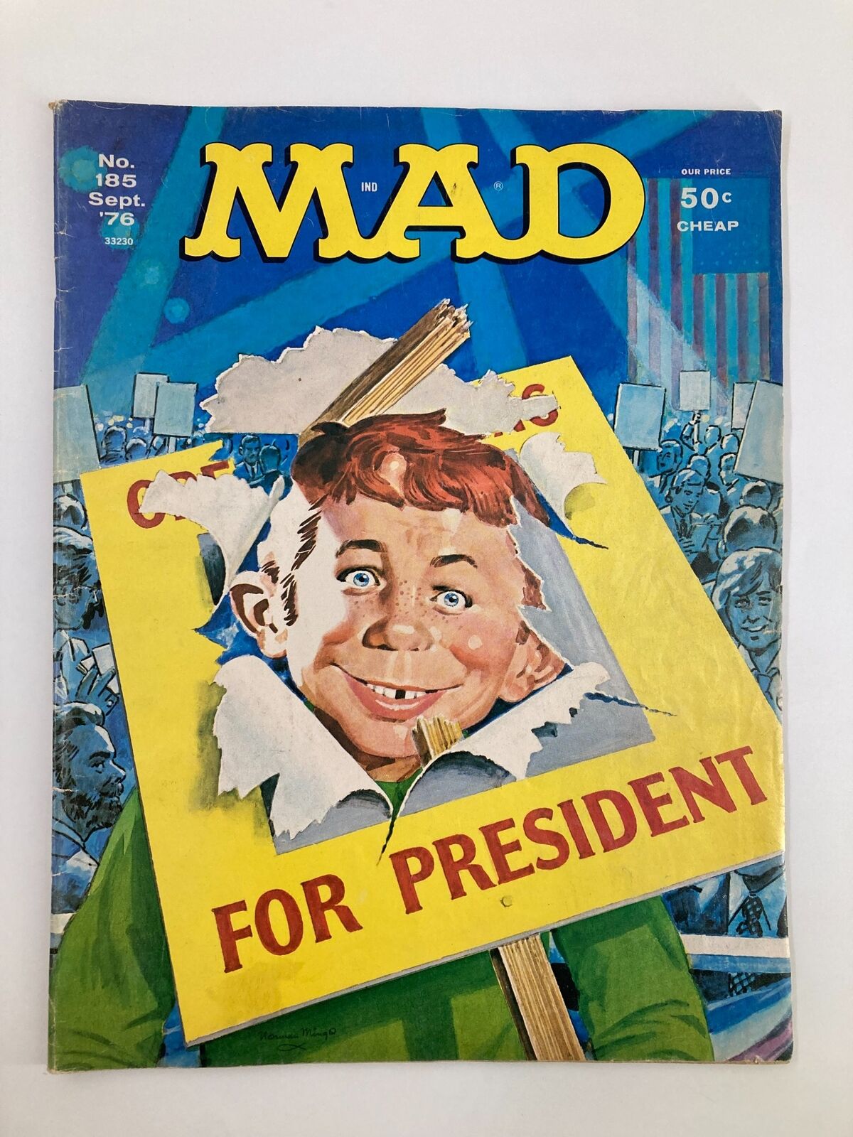 Mad Magazine September 1976 No. 185 Alfred Neuman for President Fine FN 6.0