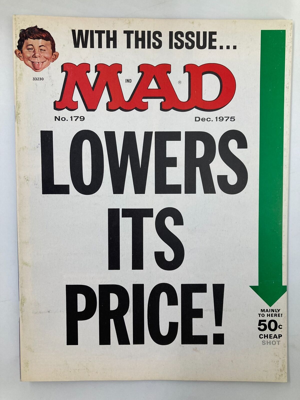 Mad Magazine December 1975 No. 179 Lowers Its Price FN Fine 6.0 No Label