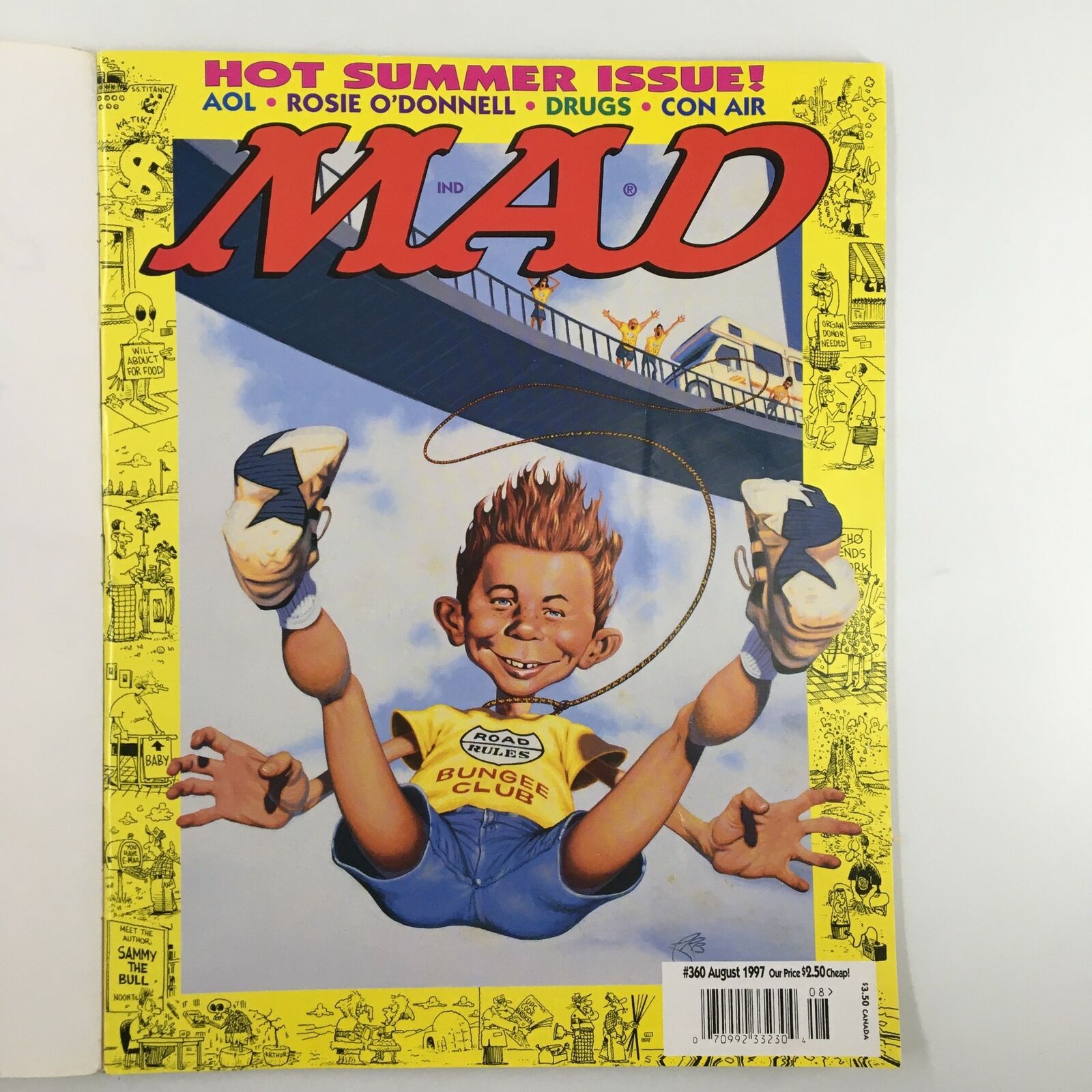 Mad Magazine August 1997 No. 360 Road Rules Bungee Club FN Fine 6.0