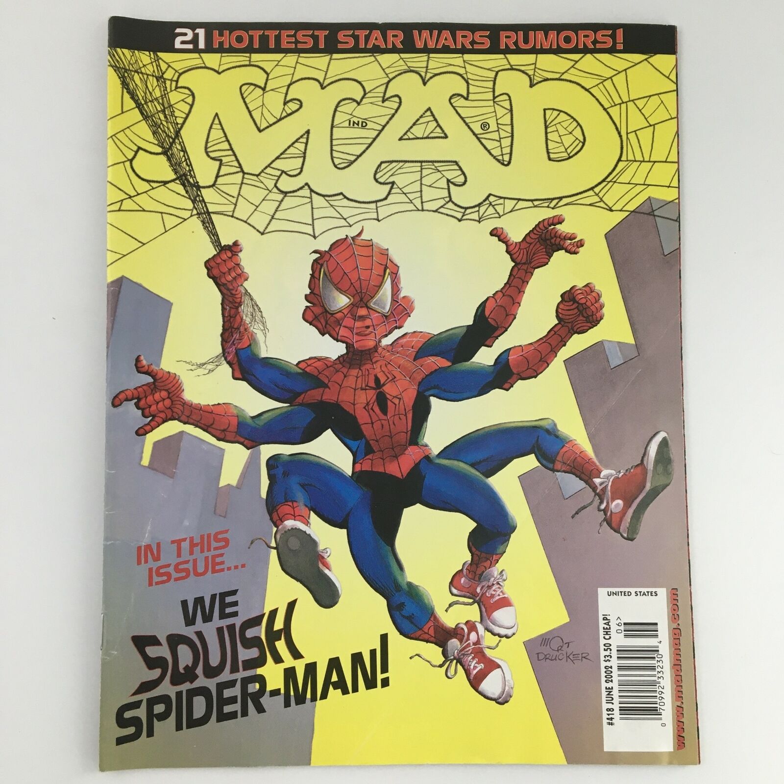 Mad Magazine June 2002 #418 Star Wars Feature & Spider-Man Cover, Newsstand