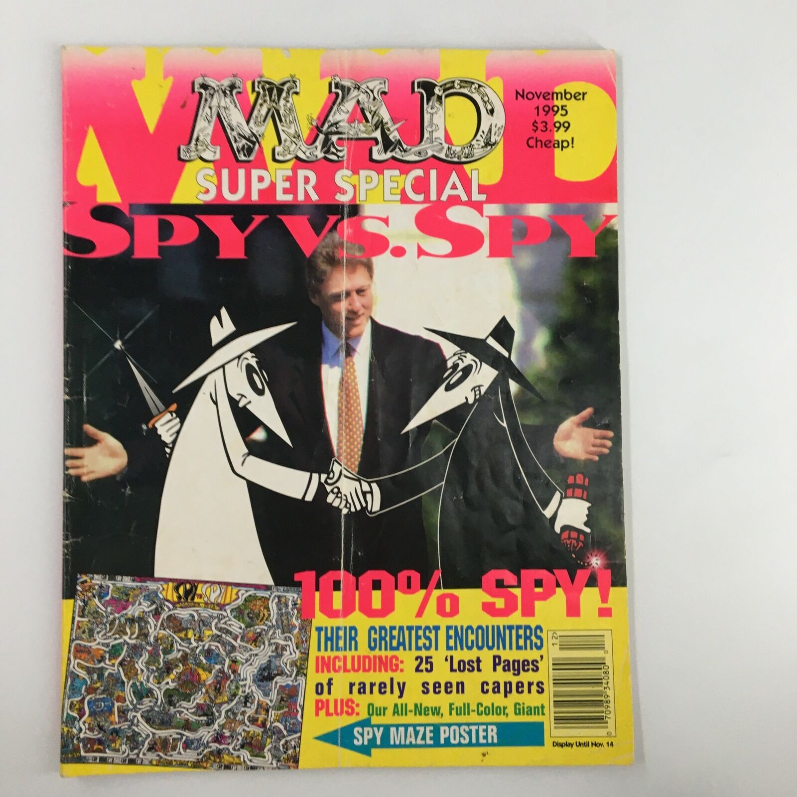 Mad Magazine November 1995 No. 108 Bill Clinton Spy vs Spy GD Good 2.0