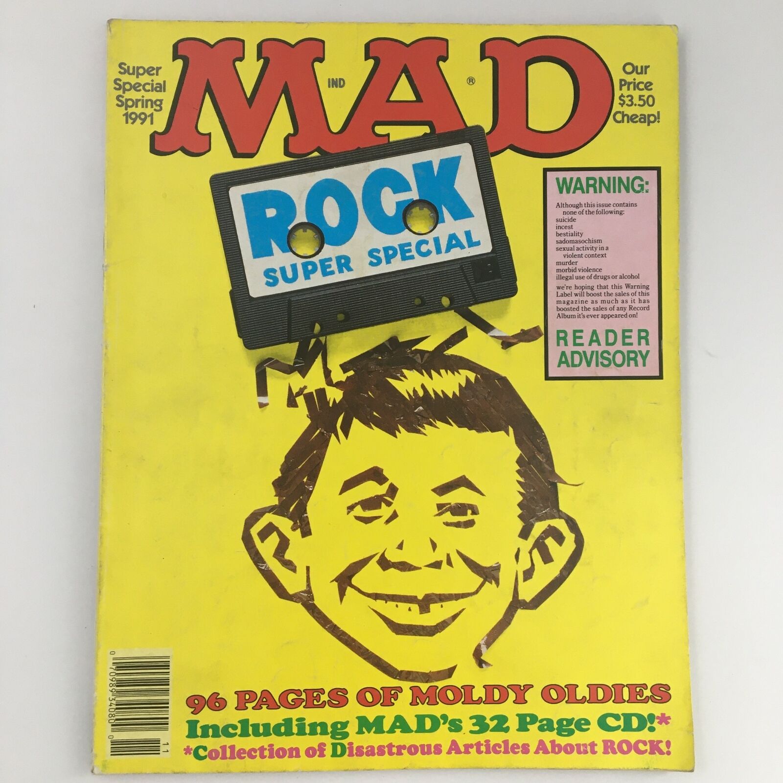 Mad Magazine Spring 1991 #74 Rock Super Special Issue Alfred Neuman, Newsstand