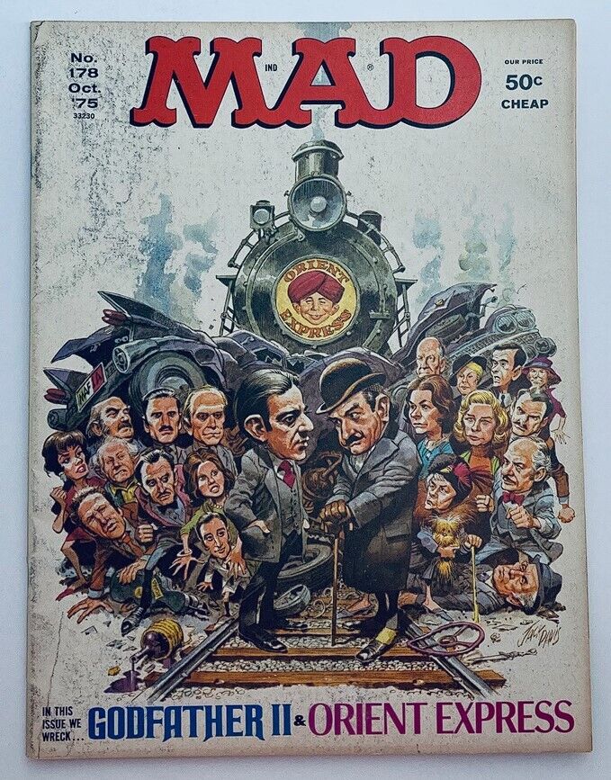 Mad Magazine October 1975 No. 178 Godfather II & Orient Express 4.0 VG No Label