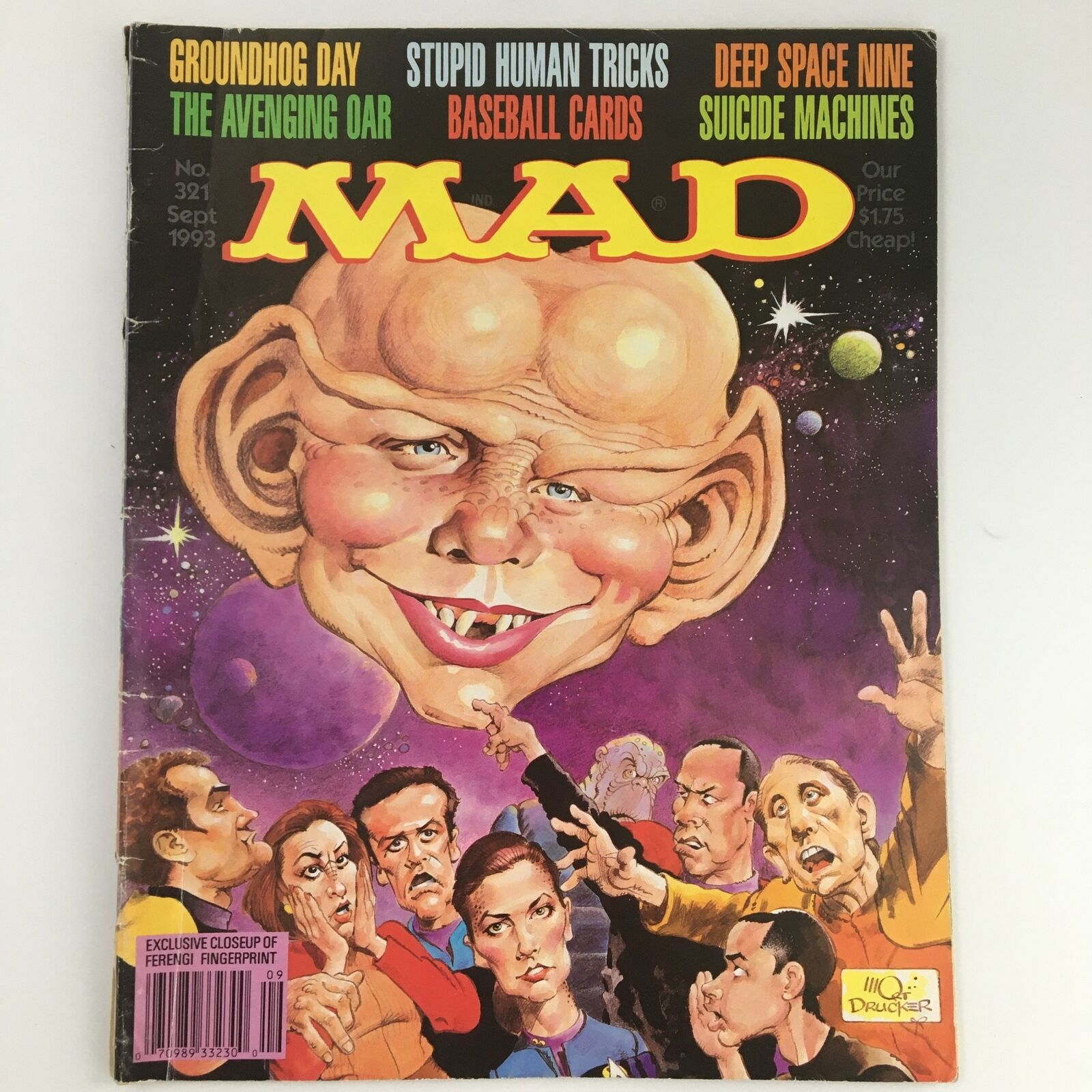 Mad Magazine September 1993 #321 Deep Space Nine, Suicide Machines, Newsstand