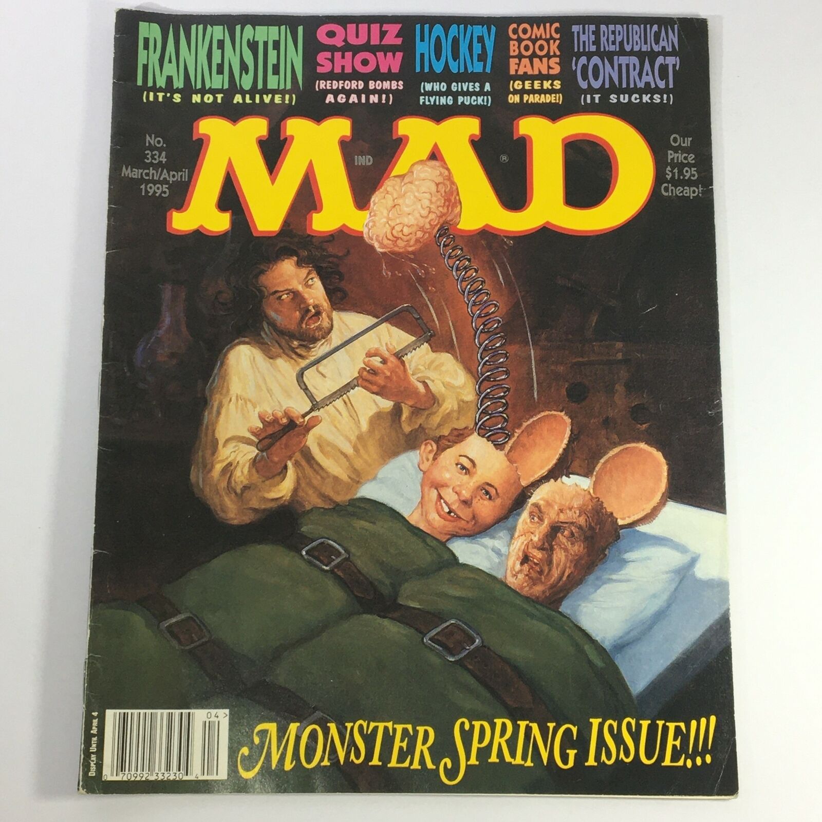 Mad #334 March April 1995 - Frankenstein / The Republican Contract / Hockey