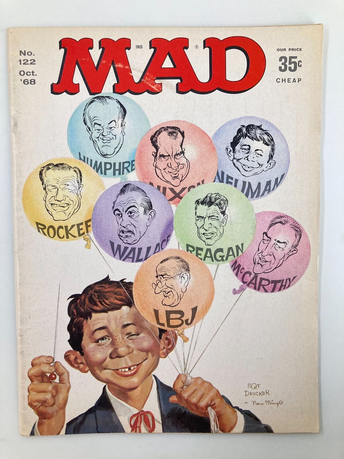 Mad Magazine October 1968 No. 122 Richard Nixon VG Very Good 4.0 No Label