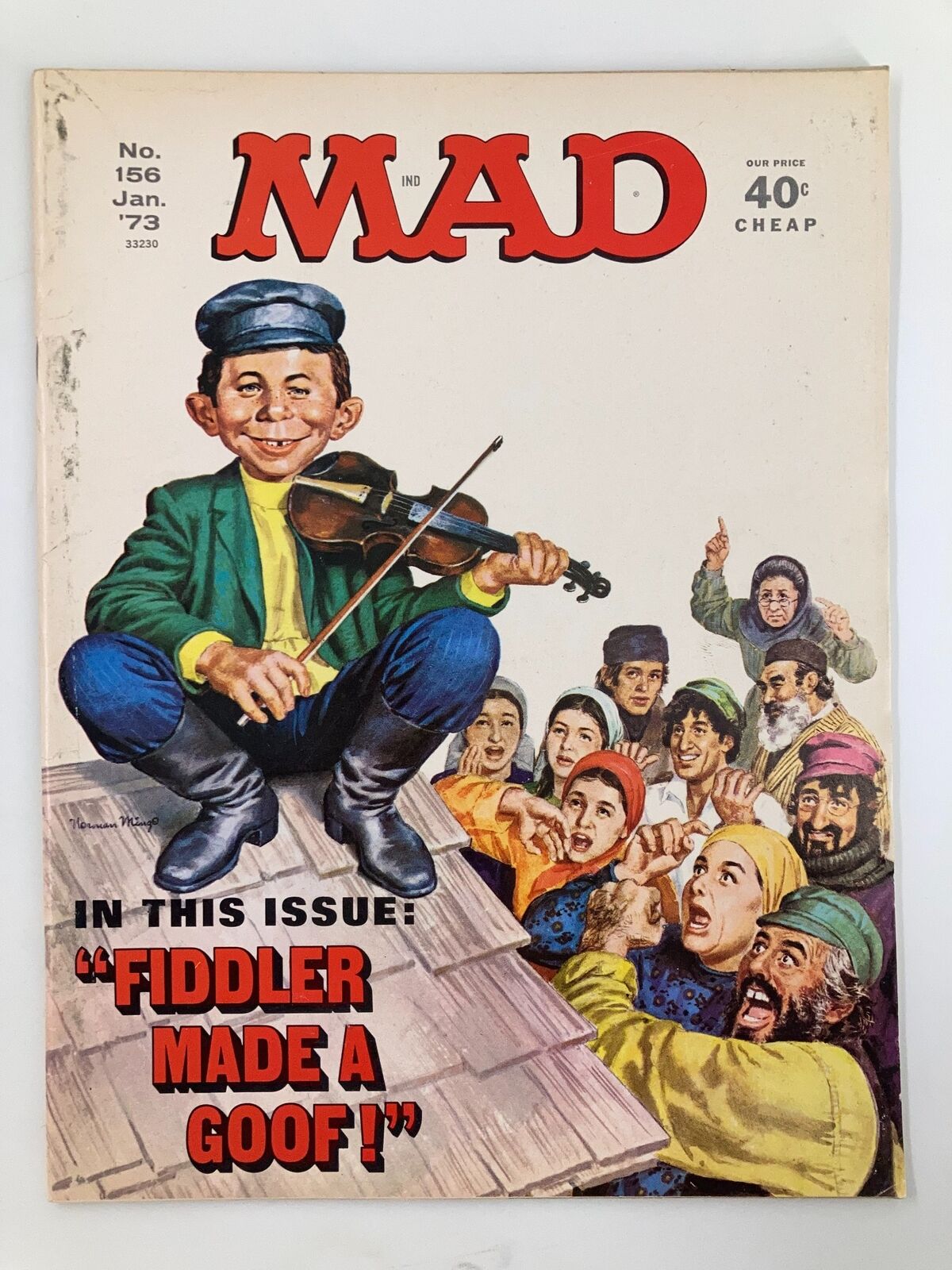 Mad Magazine January 1973 No. 156 Fiddler Made A Goof VG Very Good 4.0 No Label