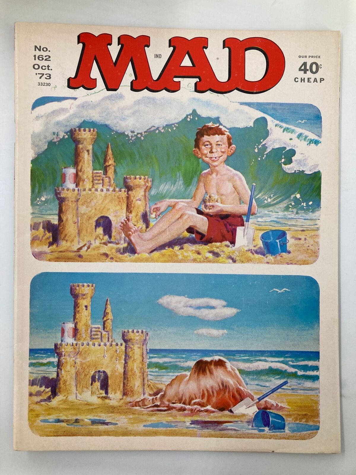 Mad Magazine October 1973 No. 162 The Sand Castle Collapse FN Fine 6.0 No Label