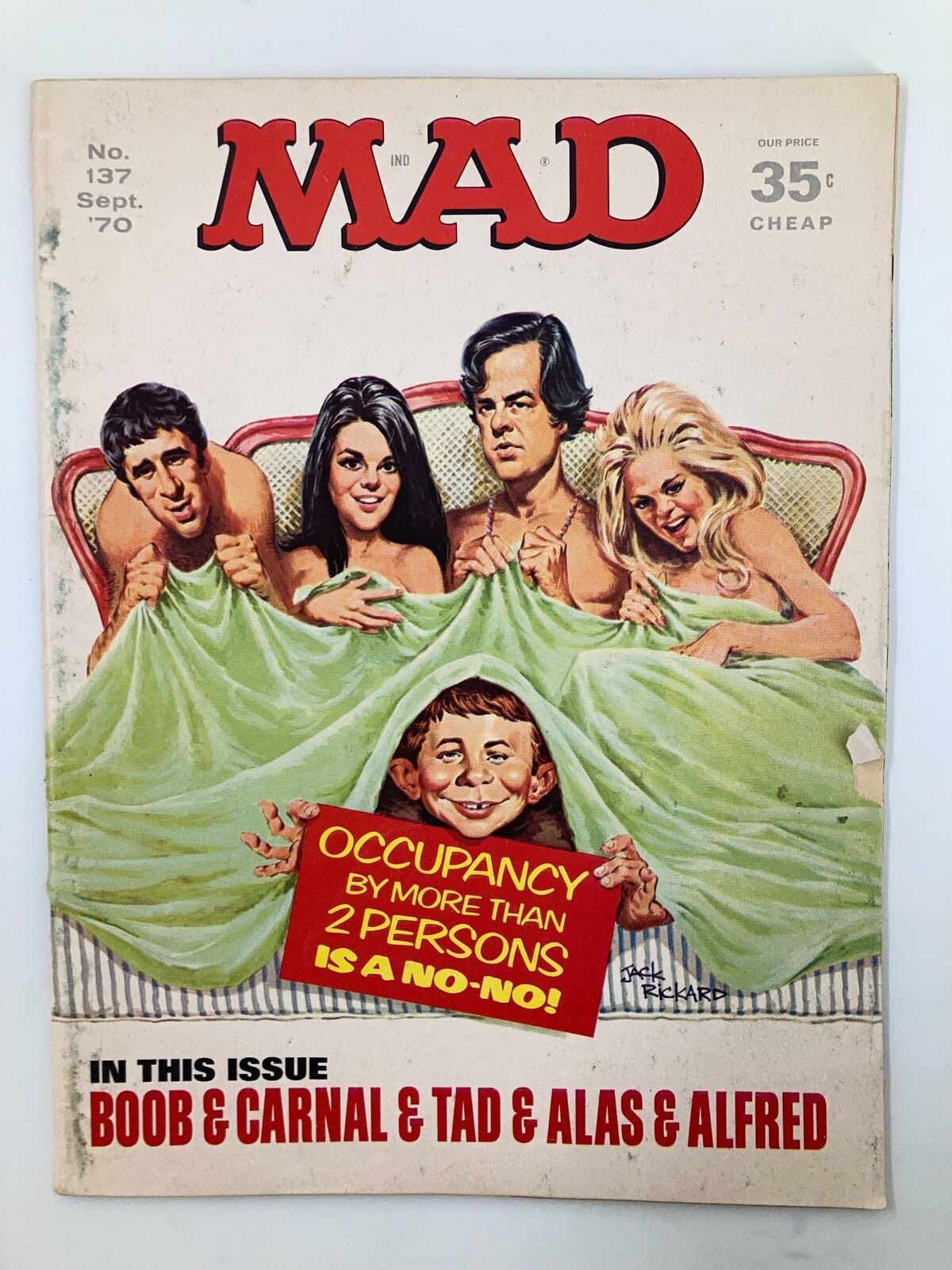 Mad Magazine September 1970 No. 137 Boob, Carnal & Tad VG Very Good 4.0 No Label