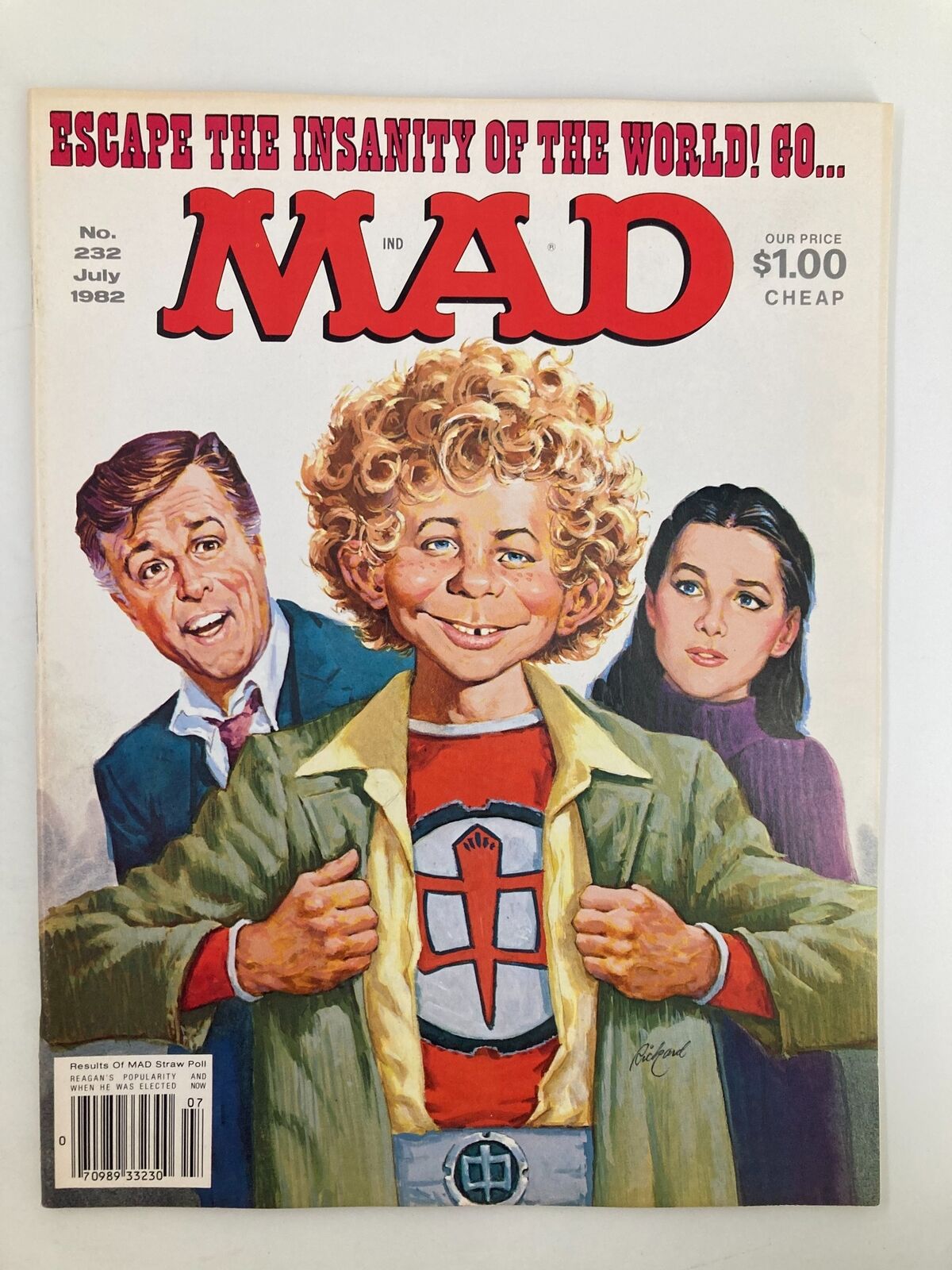 Mad Magazine July 1982 No. 232 The Insanity of the World FN Fine 6.0 No Label