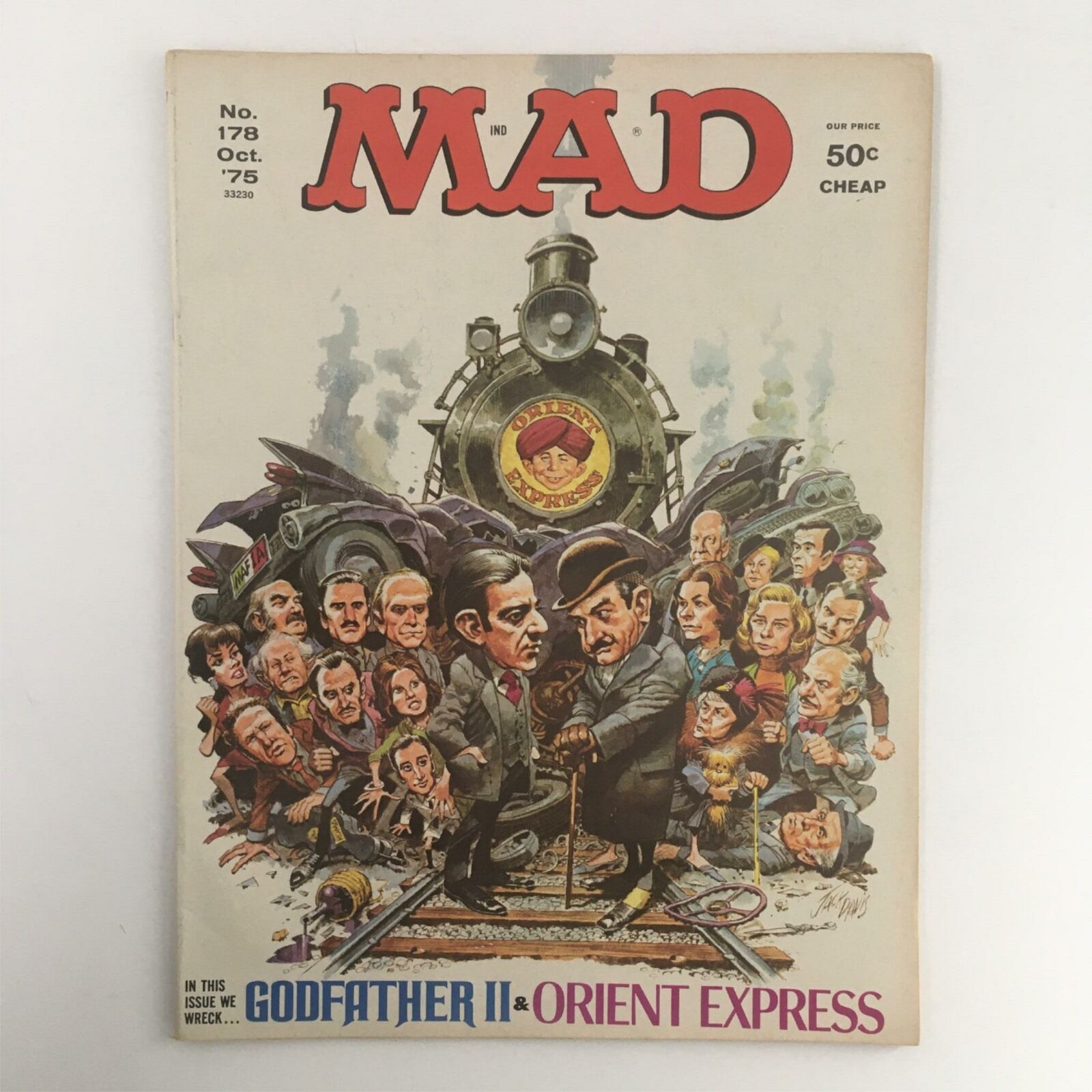 Mad Magazine October 1975 No. 178 Godfather II Orient Express No Label Fine 6.0