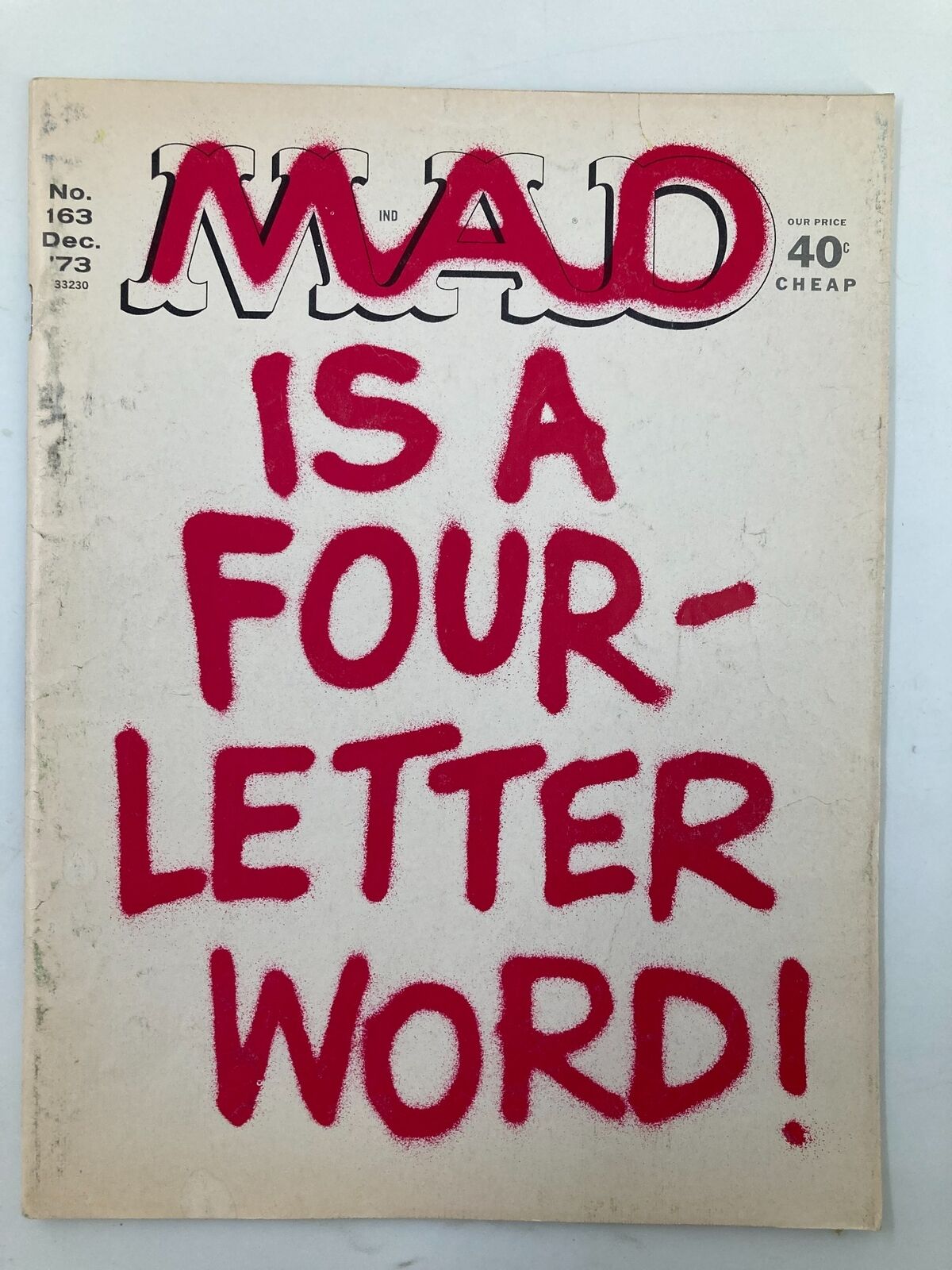 Mad Magazine December 1973 No. 163 A Four Letter Word VG Very Good 4.0 No Label