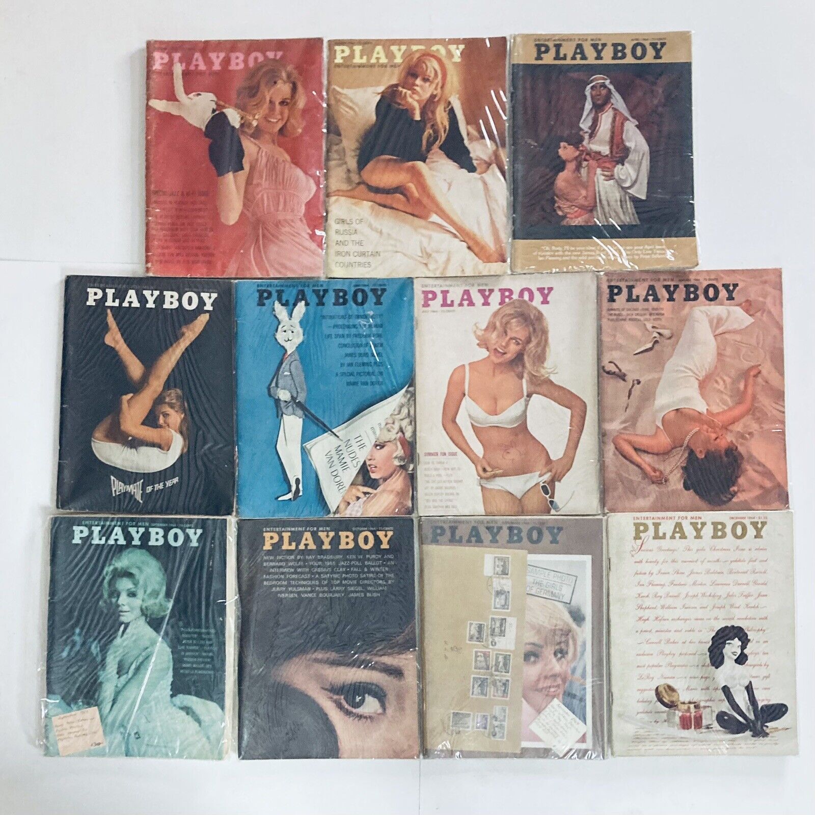 VTG Playboy Magazine Lot of 11 1964 Missing January All w Centerfold Newsstand