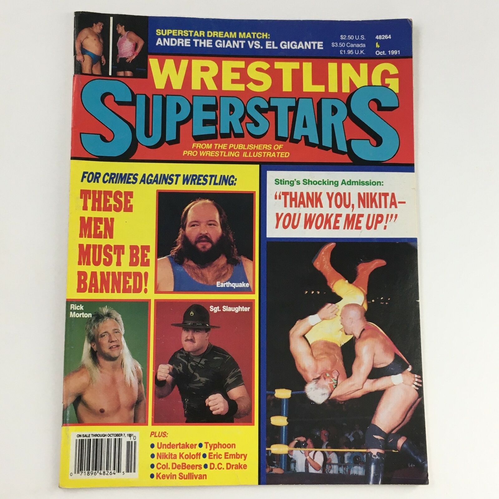 Wrestling Superstars Magazine October 1991 Andre The Giant, El Gigante, No Label