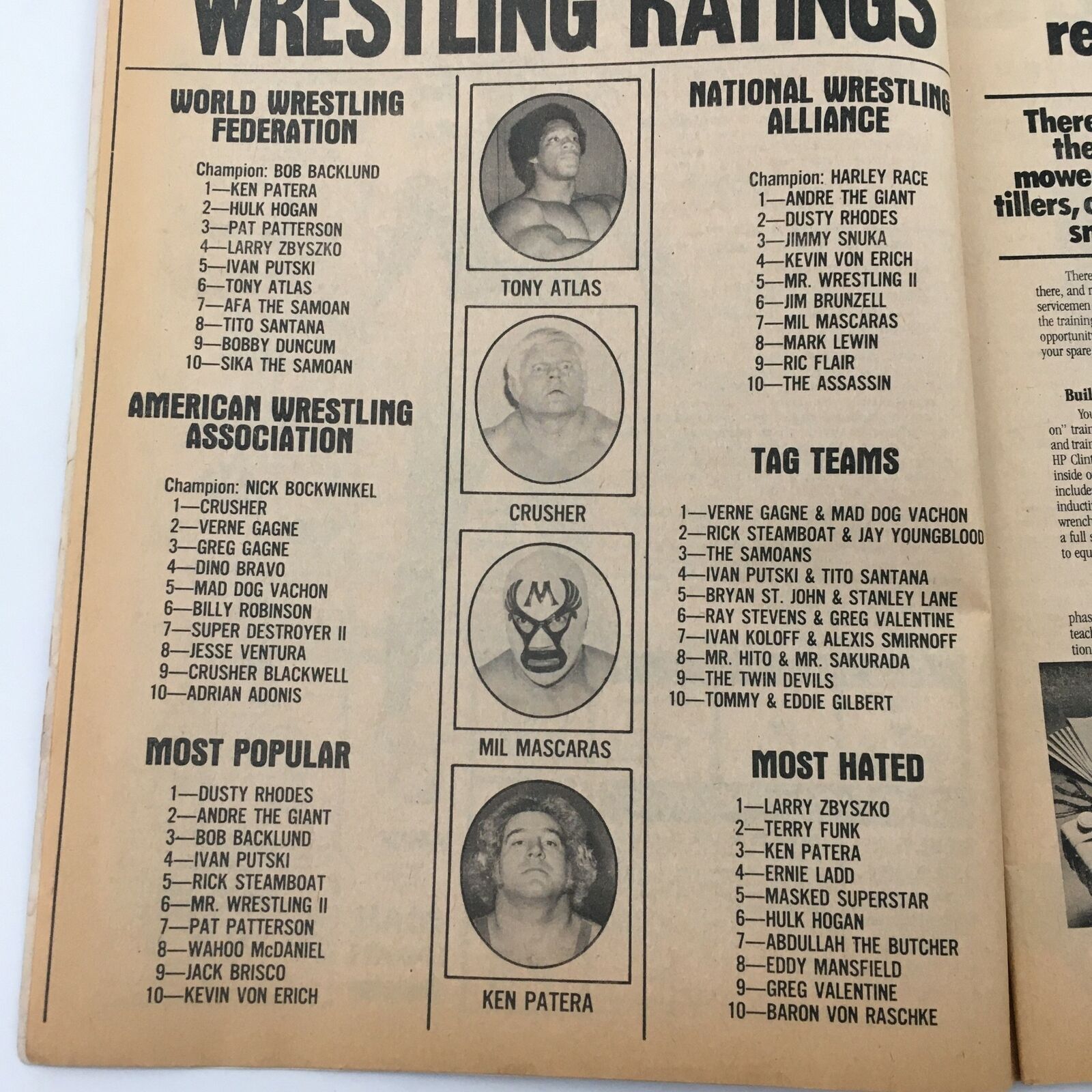 WWF The Wrestler Magazine June 1980 The Jim Brunzell and Ray Stevens Feud