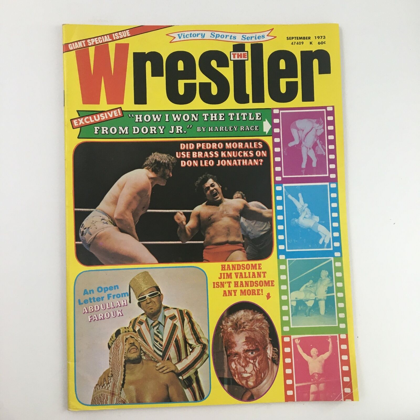 The Wrestler Magazine September 1973 Abdullah Farouk & Jim Valiant No Label