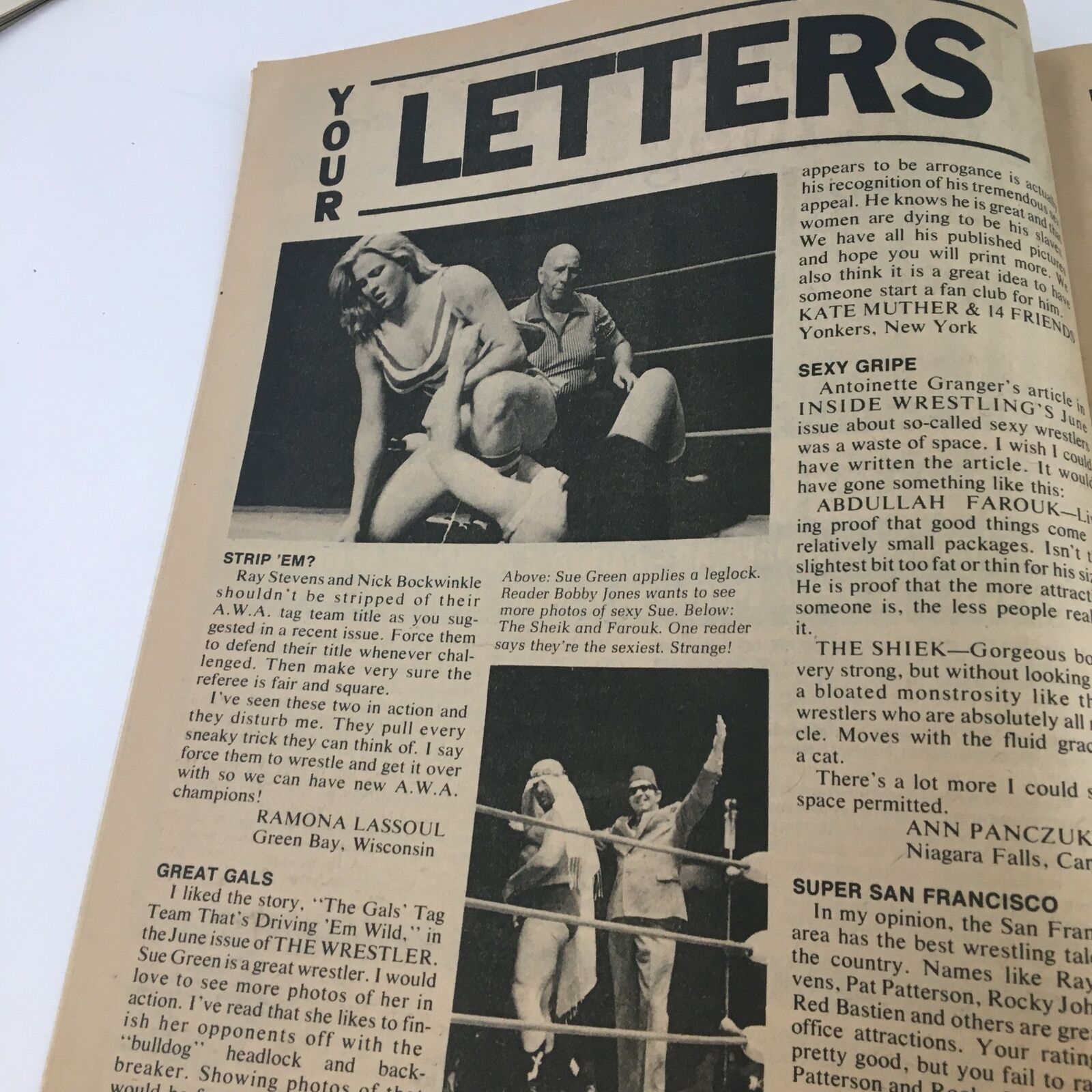 The Wrestler Magazine September 1973 Abdullah Farouk & Jim Valiant No Label