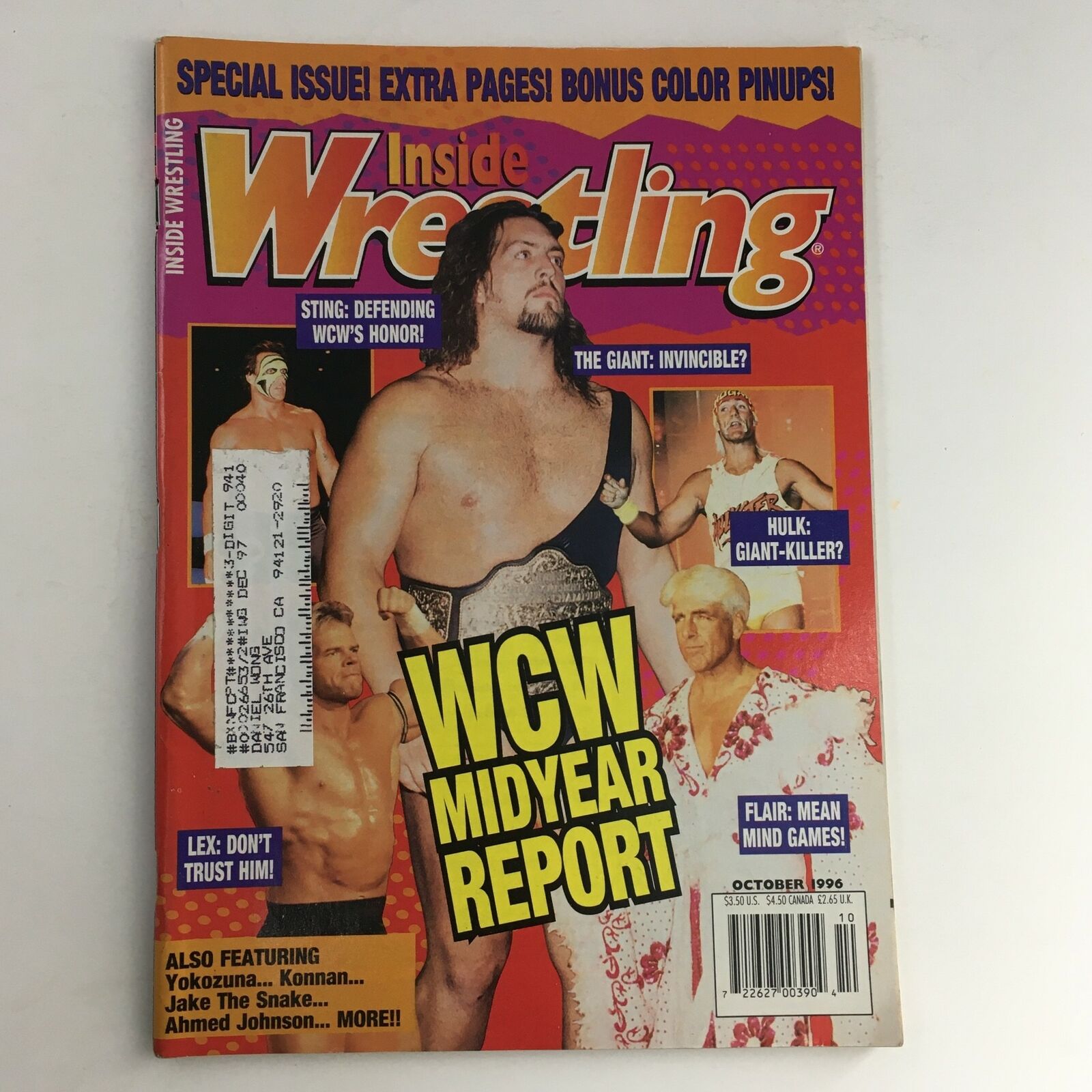 Inside Wrestling Magazine October 1996 Sting, Hulk Hogan, Lex Luger & Ric Flair