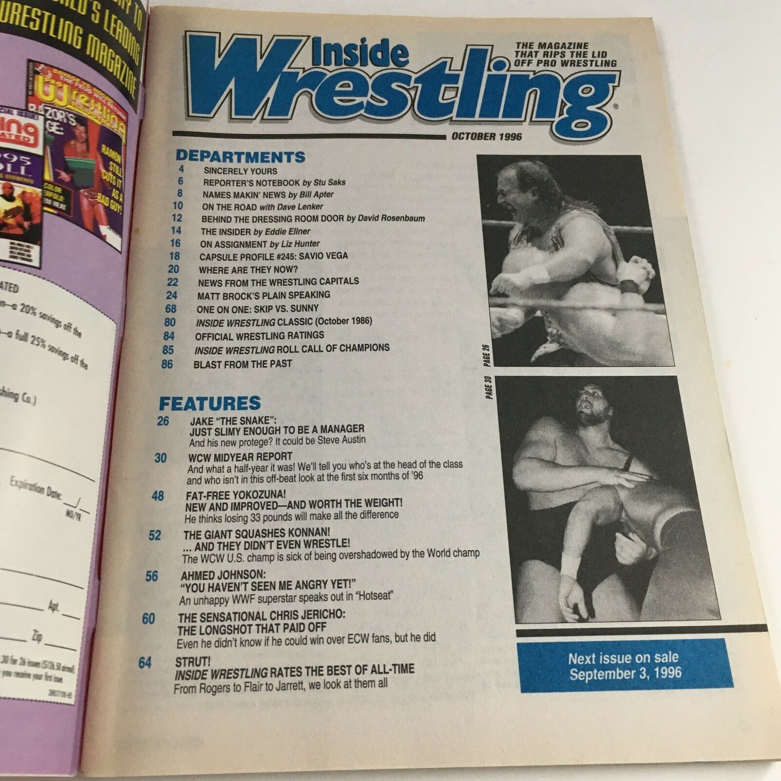 Inside Wrestling Magazine October 1996 Sting, Hulk Hogan, Lex Luger & Ric Flair