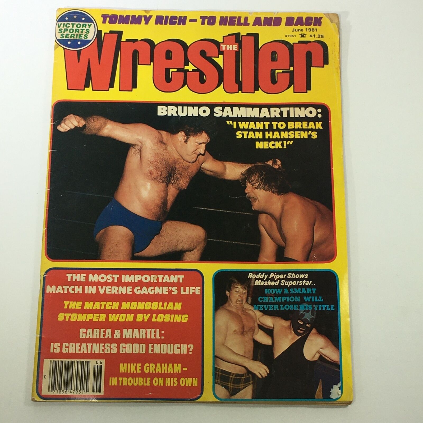 VTG The Wrestler Magazine June 1981 - Bruno Sammartino / Roddy Piper / Newsstand