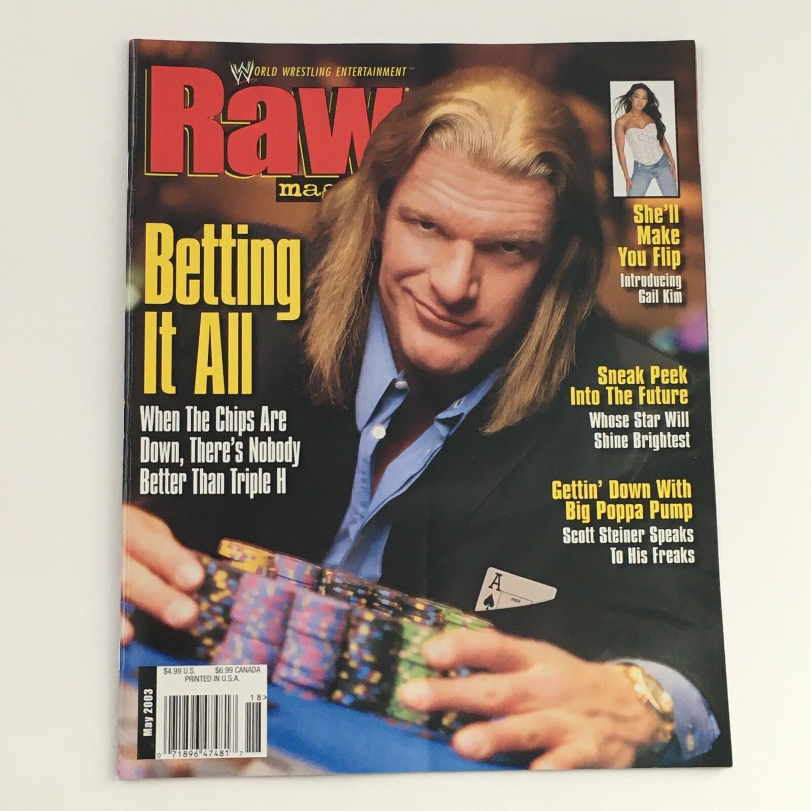 WWE Raw Magazine May 2003 Triple H, Chris Jericho vs Ricky Steamboat, No Label