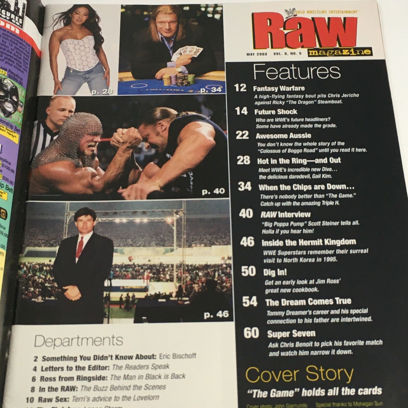 WWE Raw Magazine May 2003 Triple H, Chris Jericho vs Ricky Steamboat, No Label