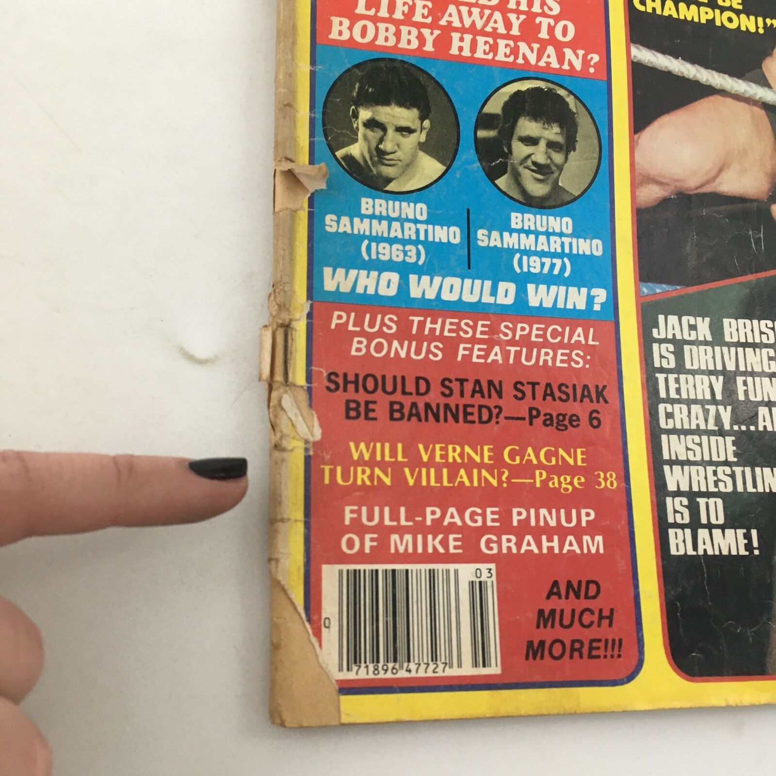 Inside Wrestling Magazine March 1977 Andre the Giant and Jack Brisco, No Label