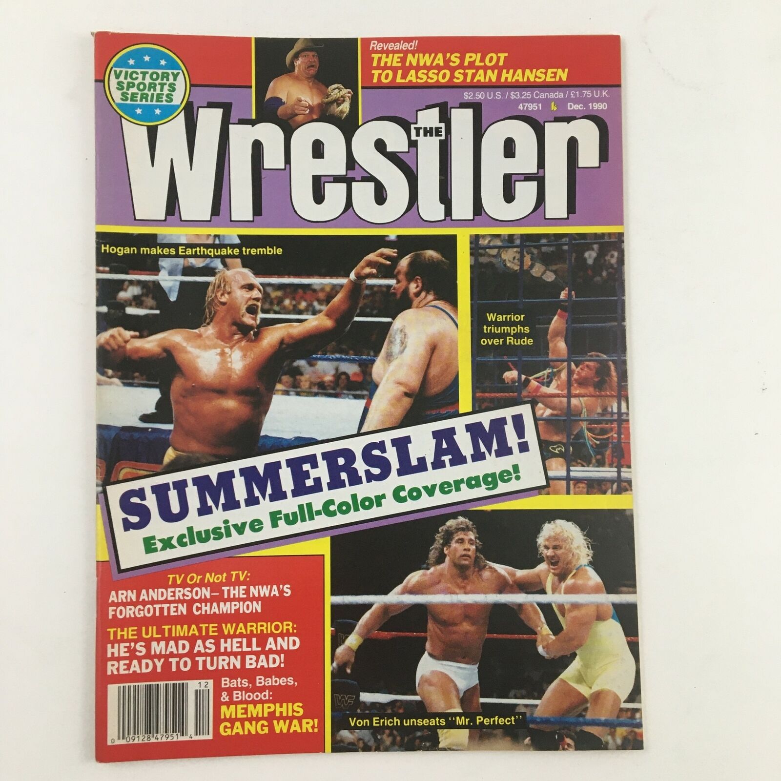 The Wrestler Magazine December 1990 Hulk Hogan Makes Earthquake Tremble