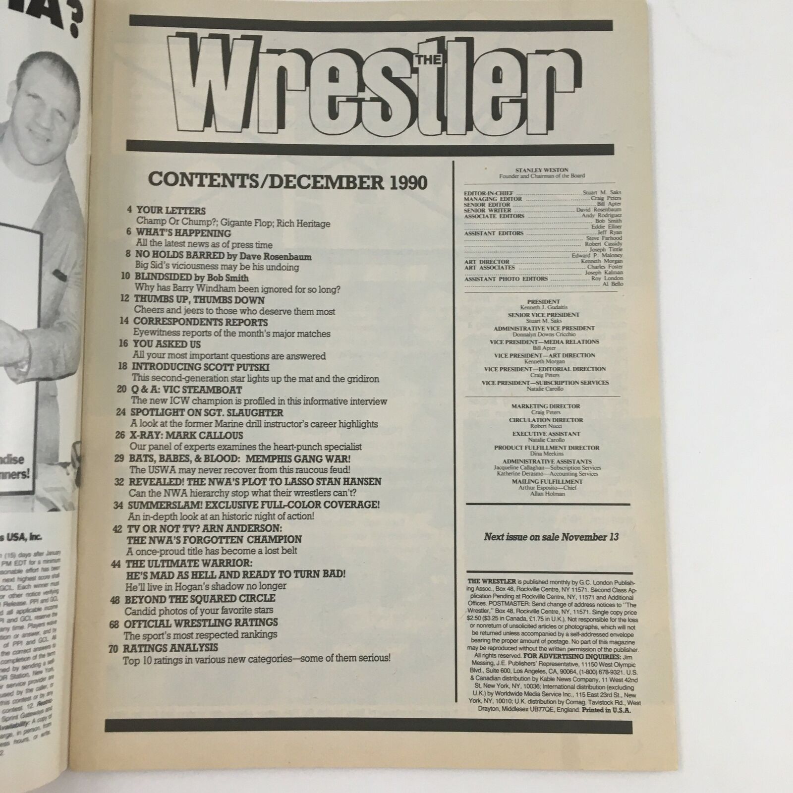 The Wrestler Magazine December 1990 Hulk Hogan Makes Earthquake Tremble