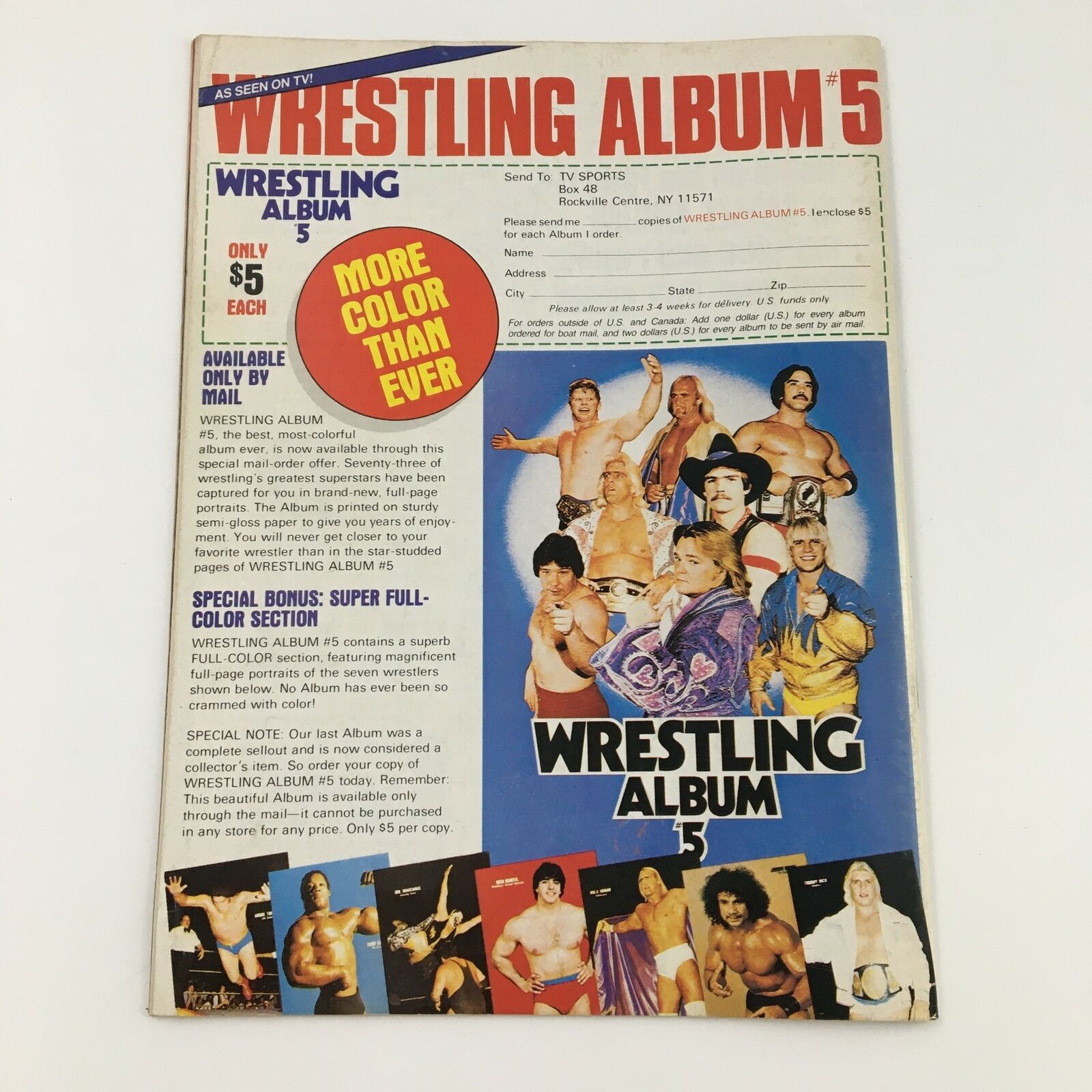 Wrestling Magazine Spring 1984 Jimmy Snuka & Ric Flair, No Label