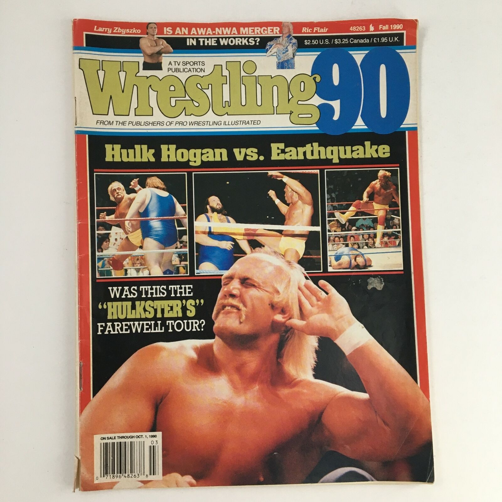 Wrestling Magazine Fall 1990 Hulk Hogan vs The Earthquake, No Label