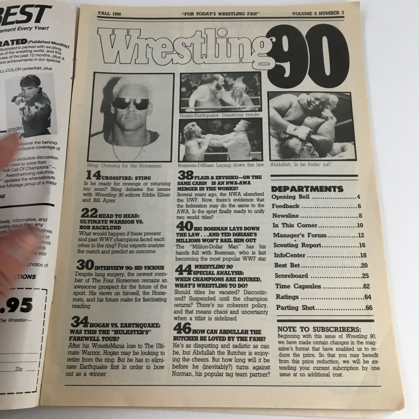 Wrestling Magazine Fall 1990 Hulk Hogan vs The Earthquake, No Label