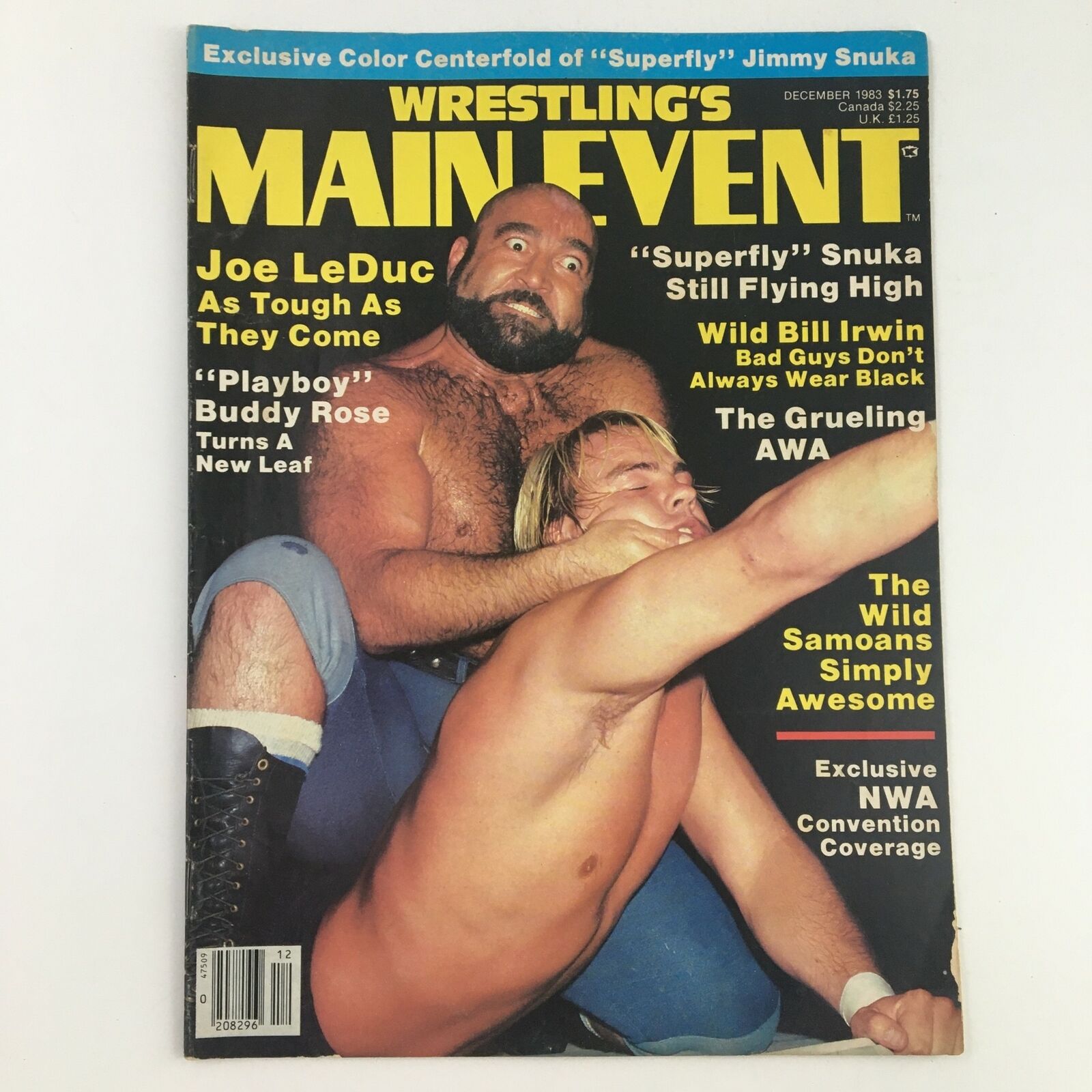 Wrestling's Main Event December 1983 Joe LeDuc & Jimmy Snuka, No Label