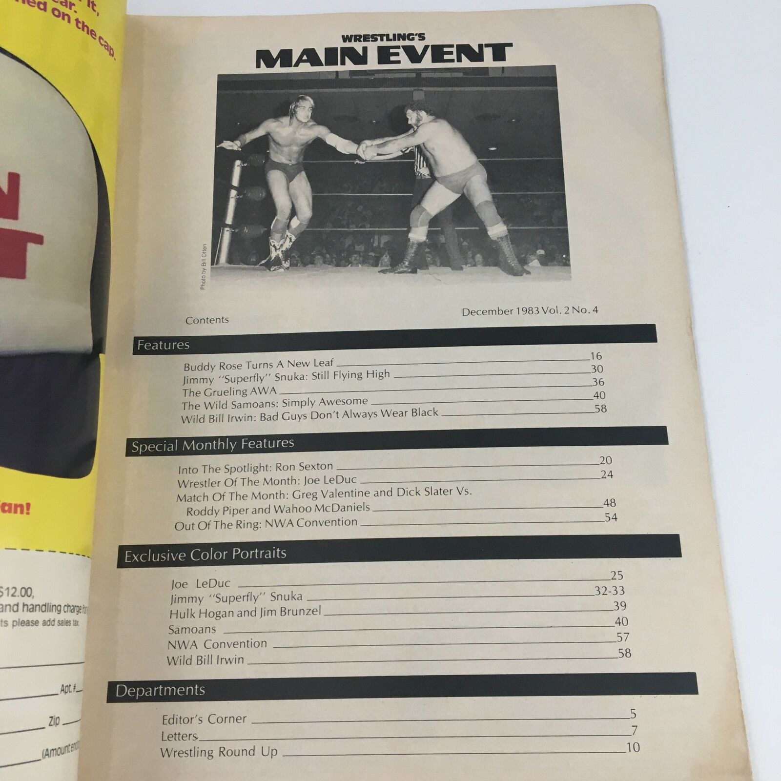 Wrestling's Main Event December 1983 Joe LeDuc & Jimmy Snuka, No Label