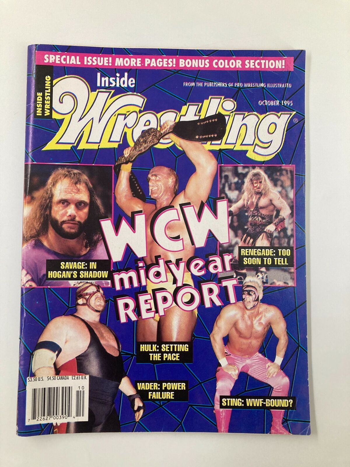 Inside Wrestling Magazine October 1995 Hulk Hogan, Sting, Wader, Savage No Label