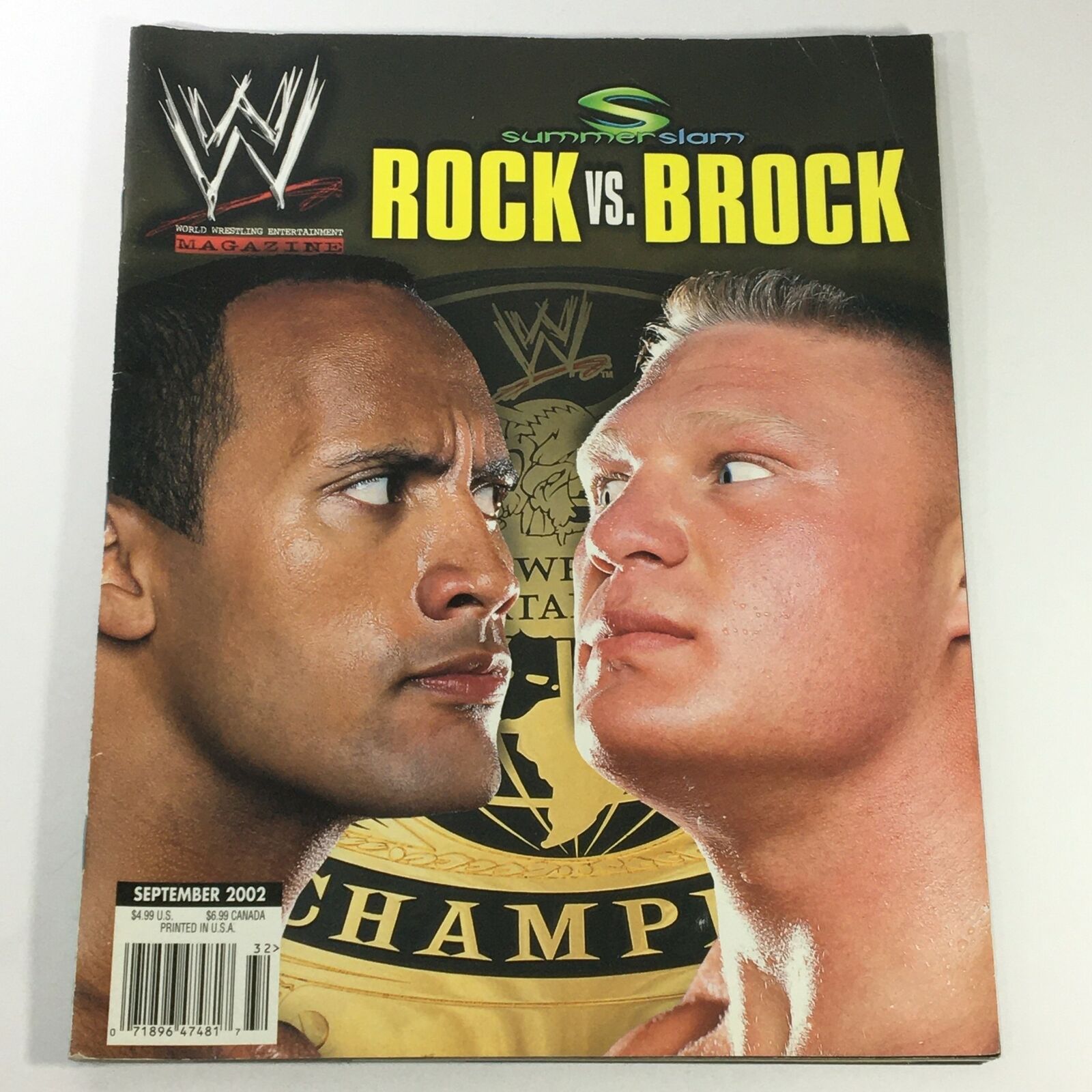 World Wrestling Magazine September 2002 - Dwayne Johnson vs Brock Lesnar