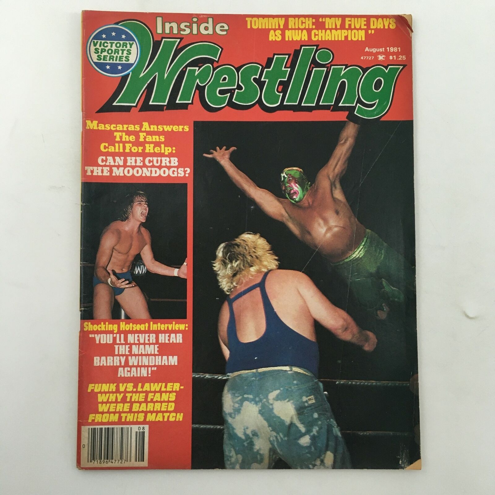 Inside Wrestling Magazine August 1981 Terry Funk vs Jerry Lawler, No Label