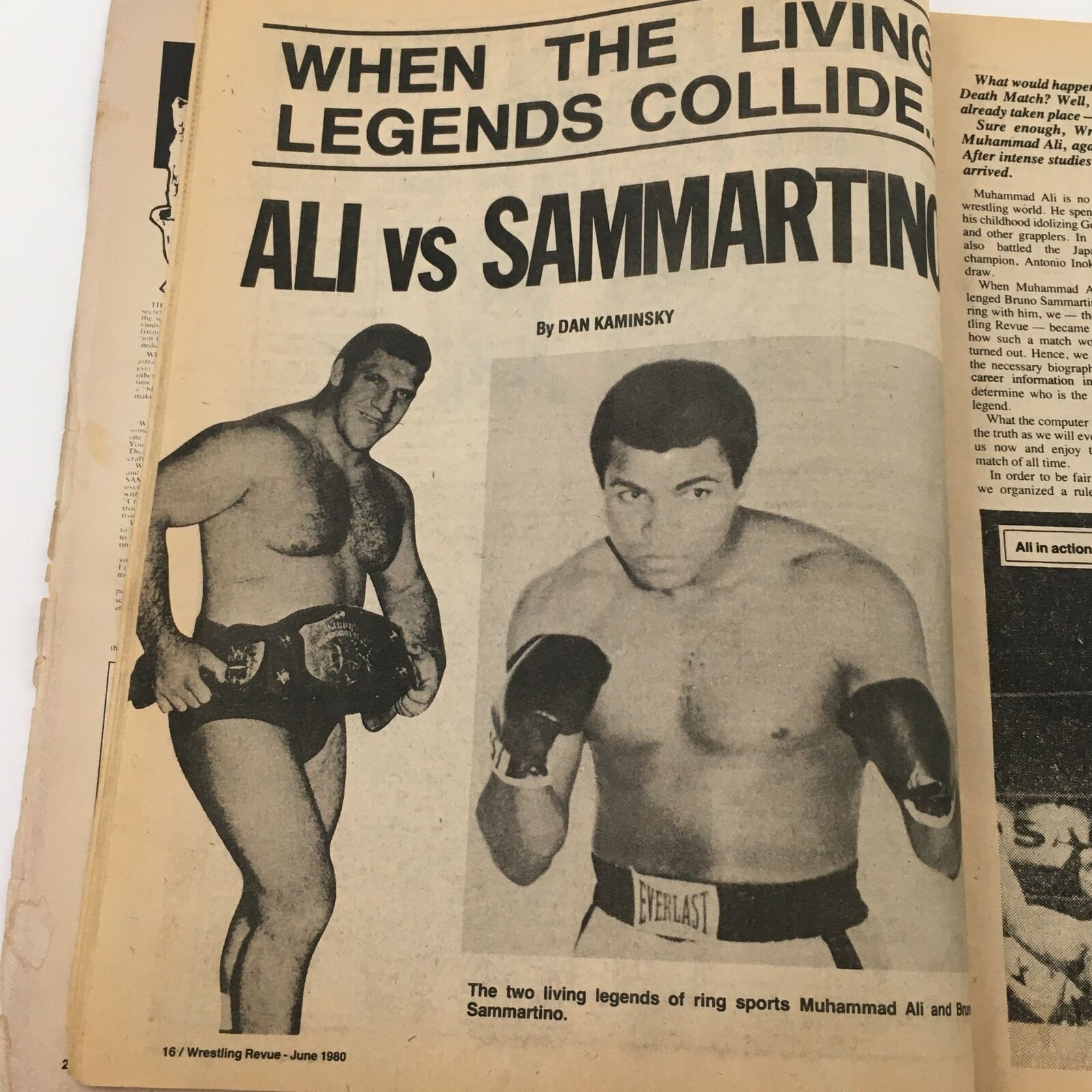 Wrestling Revue Magazine June 1980 Bruno Sammartino vs Muhammad Ali Feature