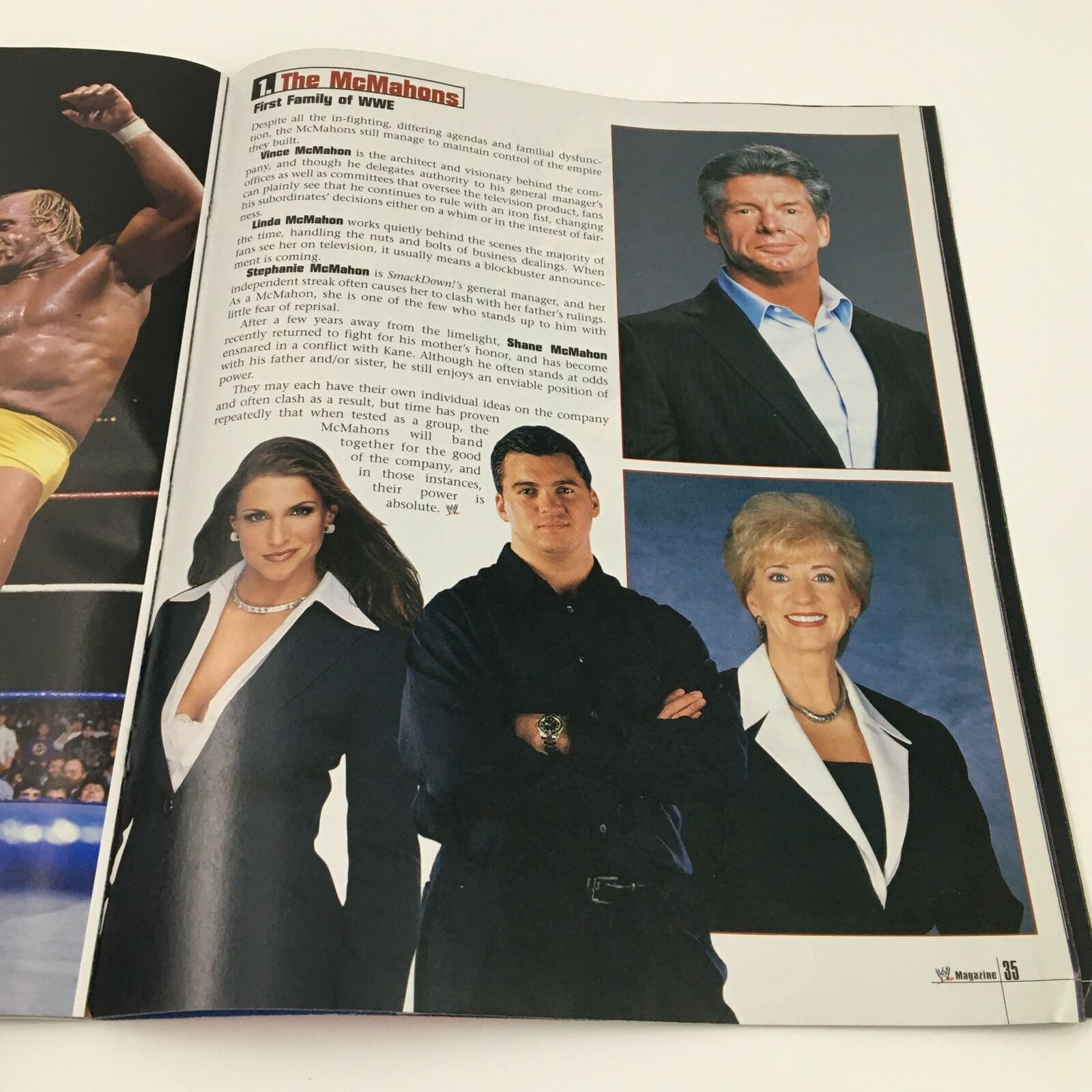 WWE Magazine December 2003 The Rock, Vince & Linda McMahon,  No Label w Poster